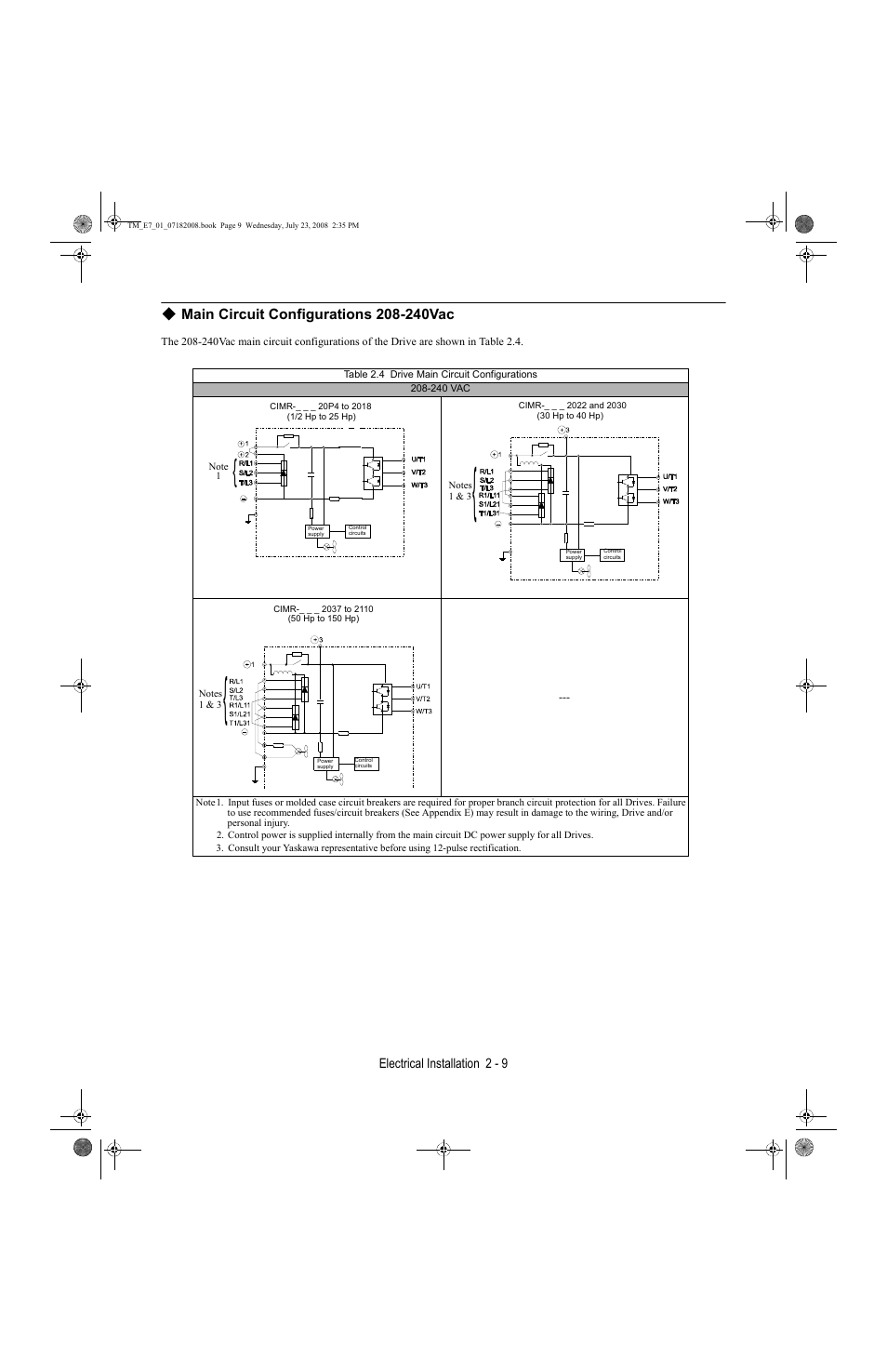 Yaskawa E7 Drive User Manual User Manual | Page 37 / 244