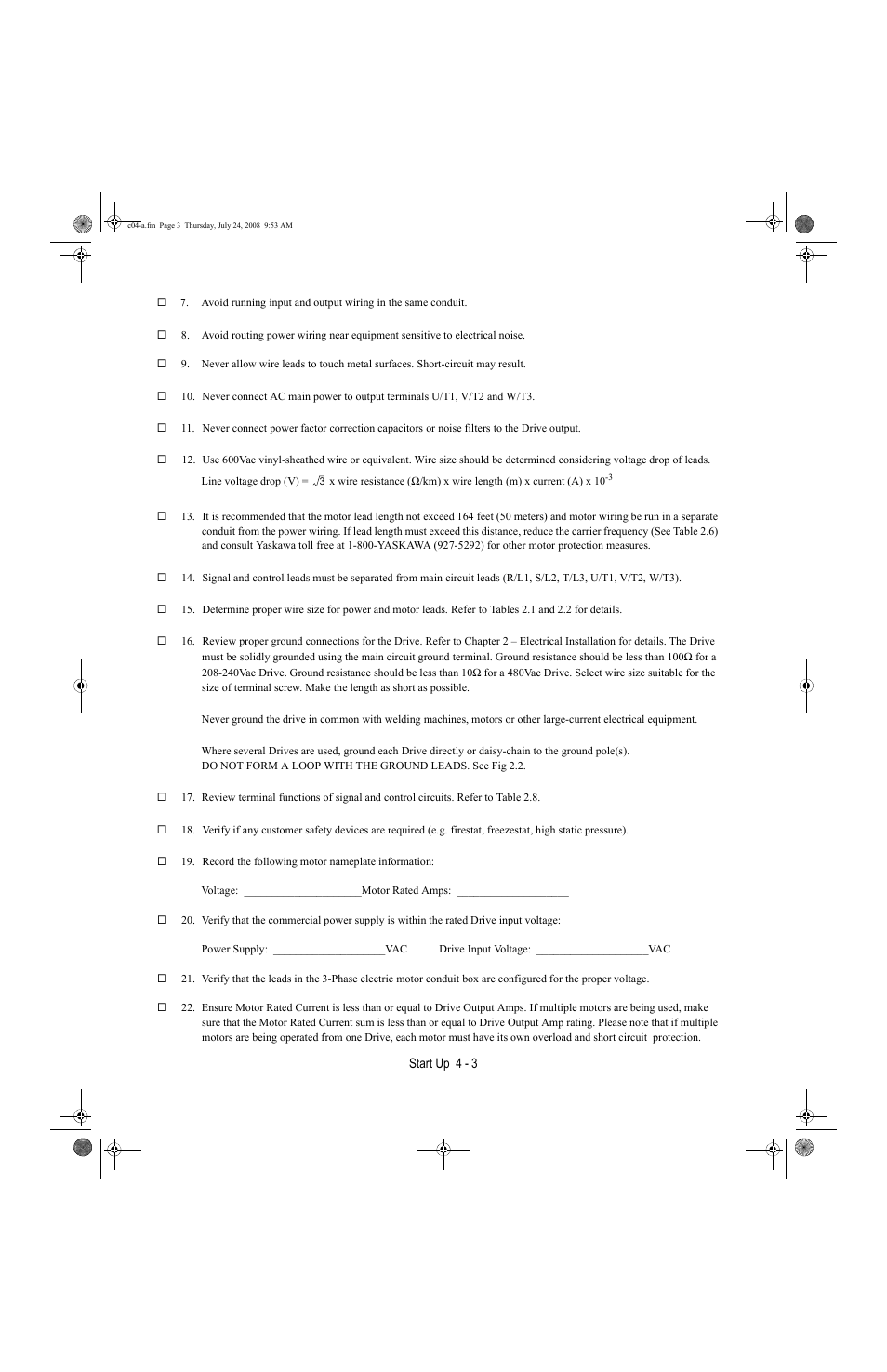 Yaskawa E7 Drive User Manual User Manual | Page 67 / 244