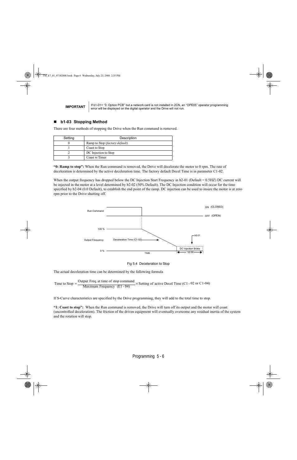 Programming 5 - 6 | Yaskawa E7 Drive User Manual User Manual | Page 80 / 244