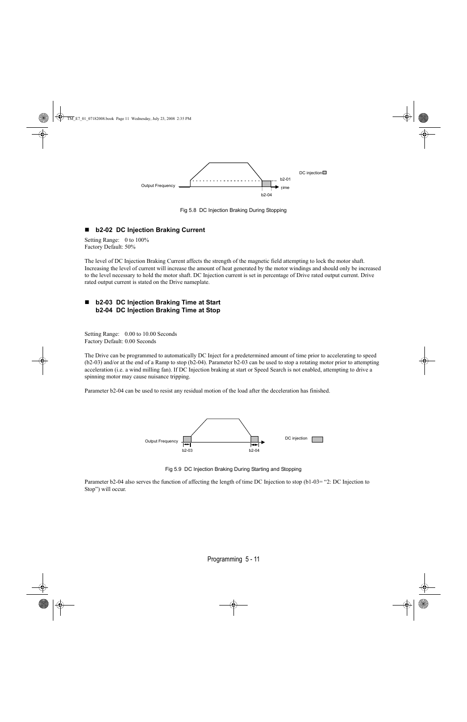 Programming 5 - 11 | Yaskawa E7 Drive User Manual User Manual | Page 85 / 244