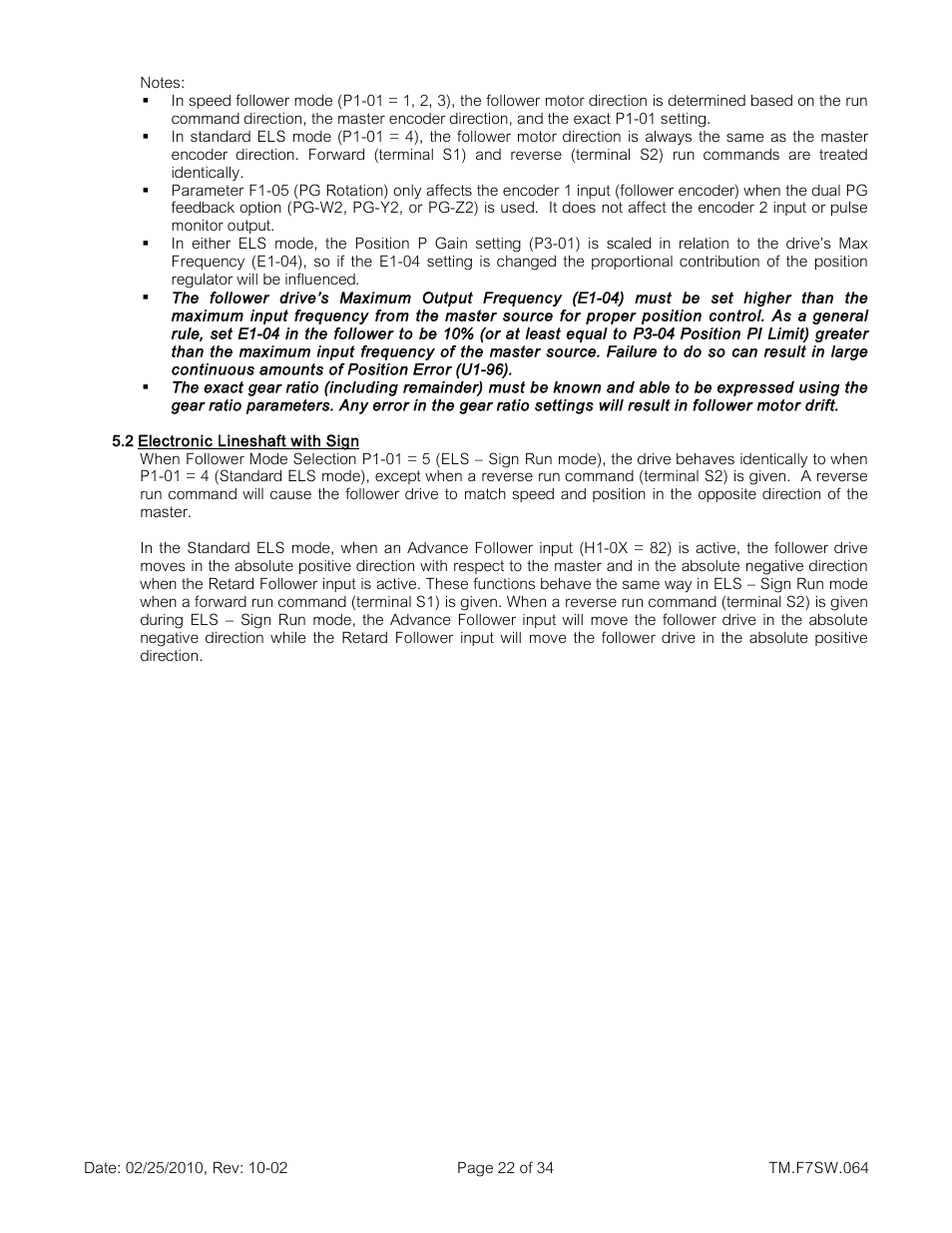 Yaskawa E7 Drive Technical Manual User Manual | Page 22 / 34