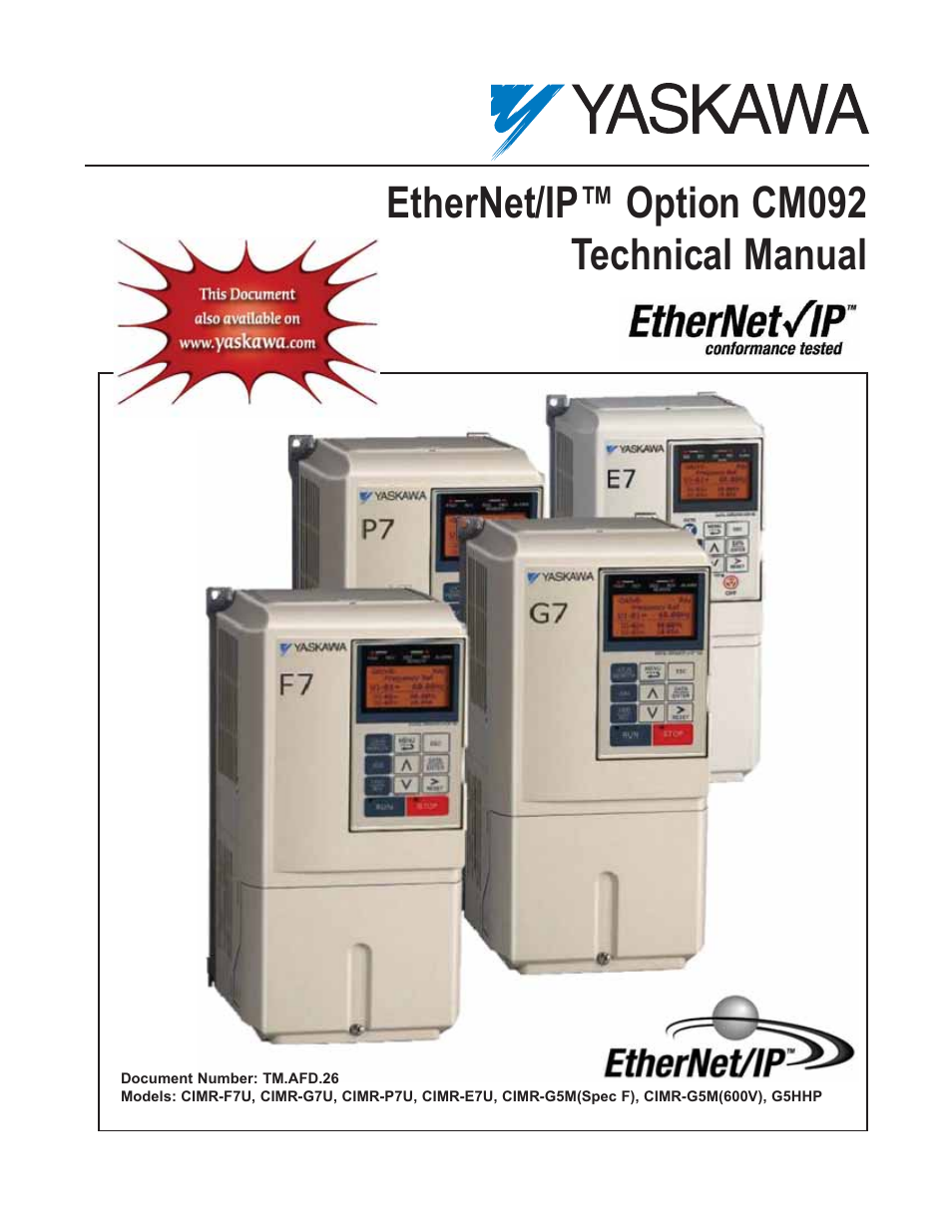 Yaskawa CM092 User Manual | 82 pages