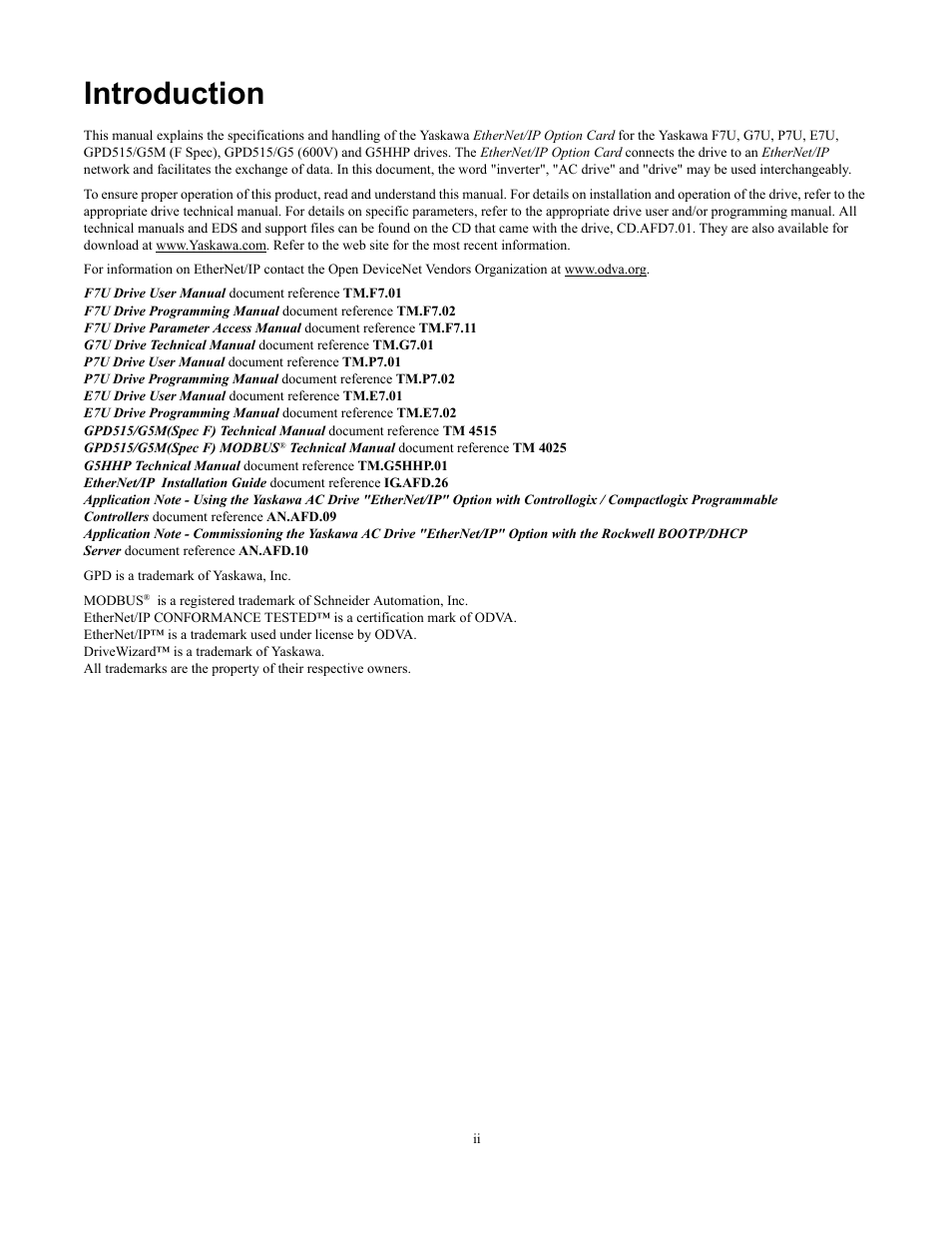 Introduction | Yaskawa CM092 User Manual | Page 3 / 82