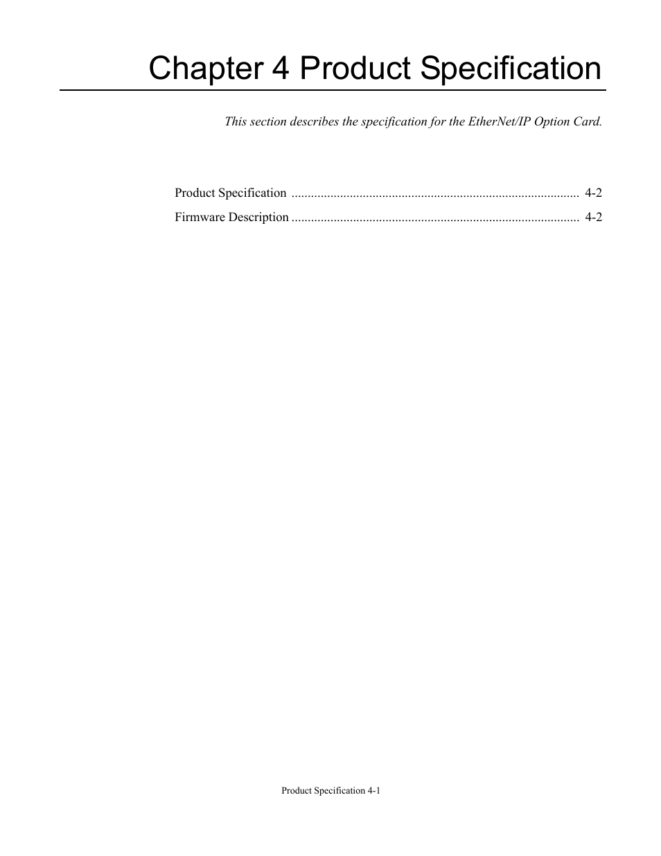 Chapter 4 product specification, Chapter 4 product specification -1 | Yaskawa CM092 User Manual | Page 54 / 82