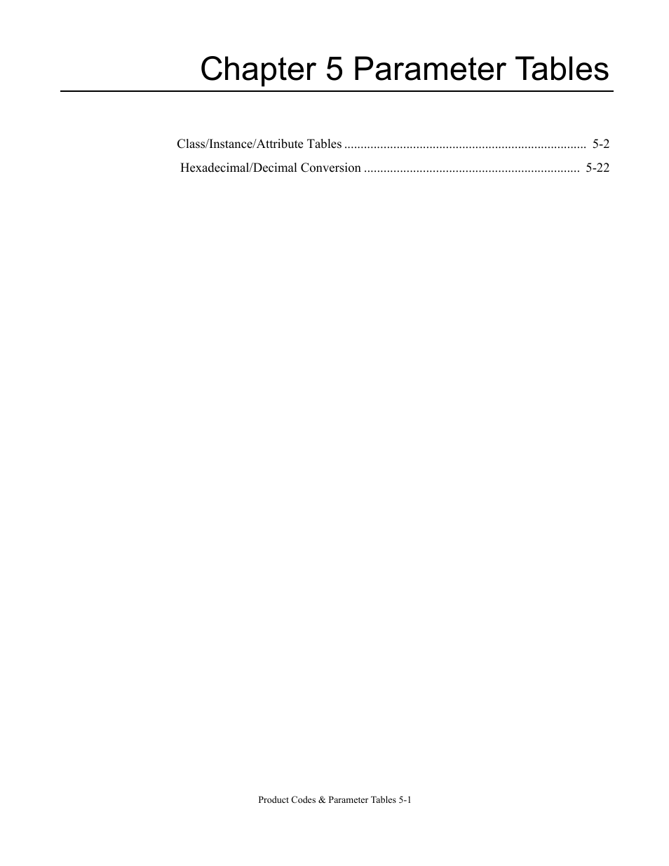 Chapter 5 parameter tables, Chapter 5 parameter tables -1 | Yaskawa CM092 User Manual | Page 58 / 82