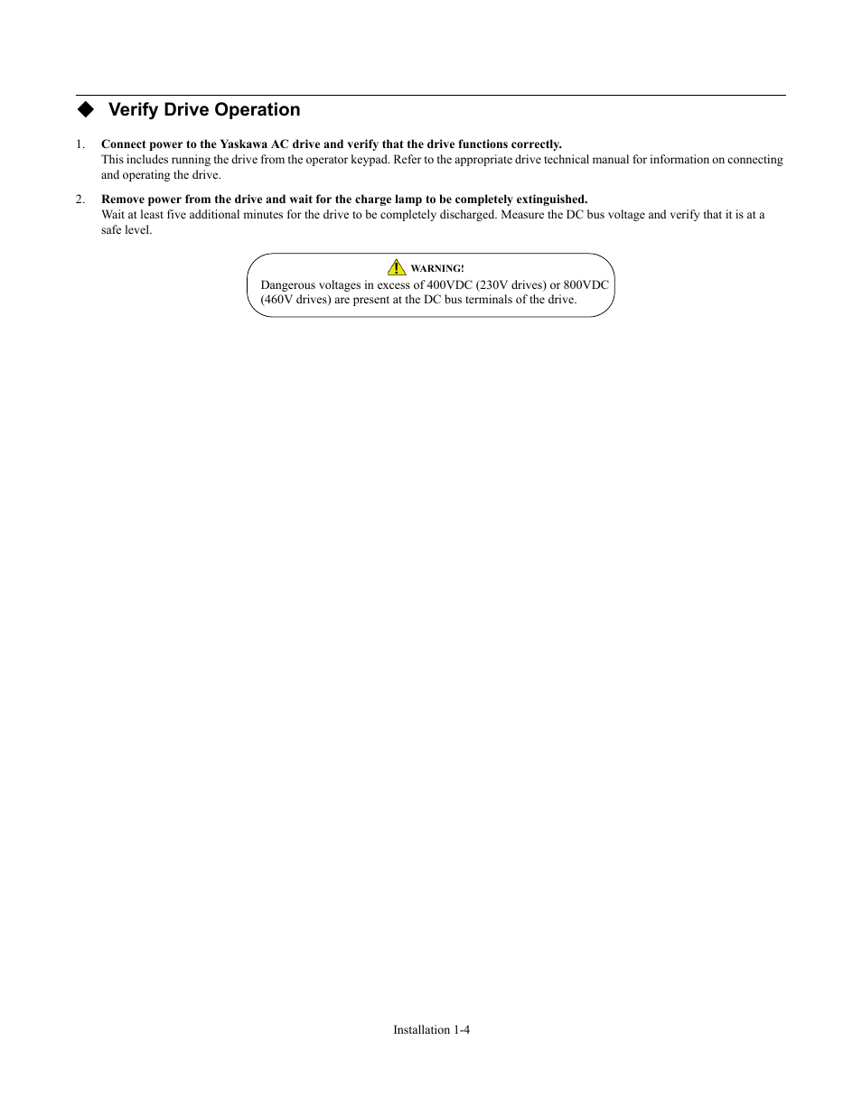 Verify drive operation | Yaskawa CM092 User Manual | Page 9 / 82
