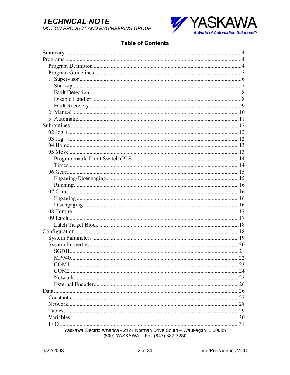 Yaskawa MP940-MW+ User Manual | Page 2 / 34