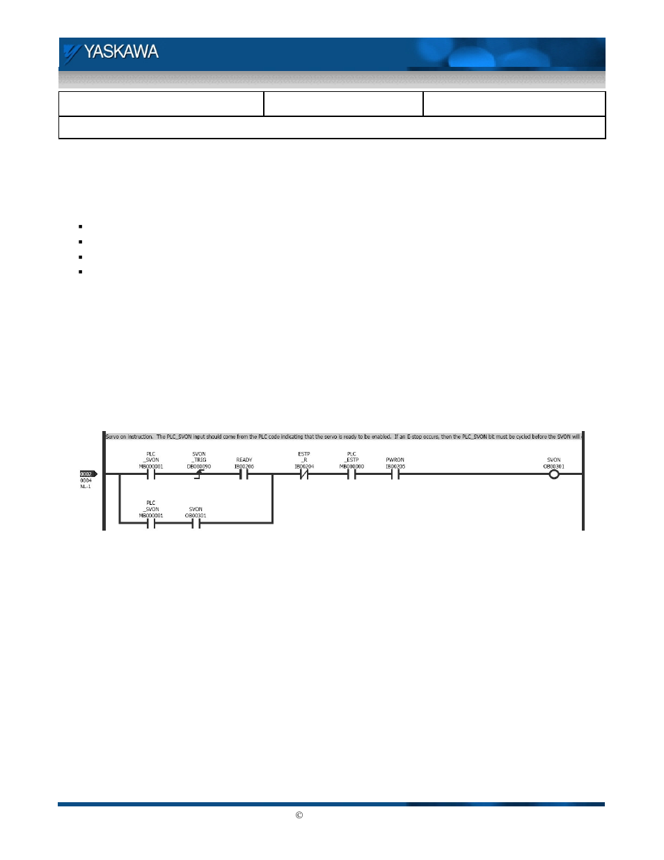 Servo on latch circuit | Yaskawa NS300 User Manual | Page 13 / 16