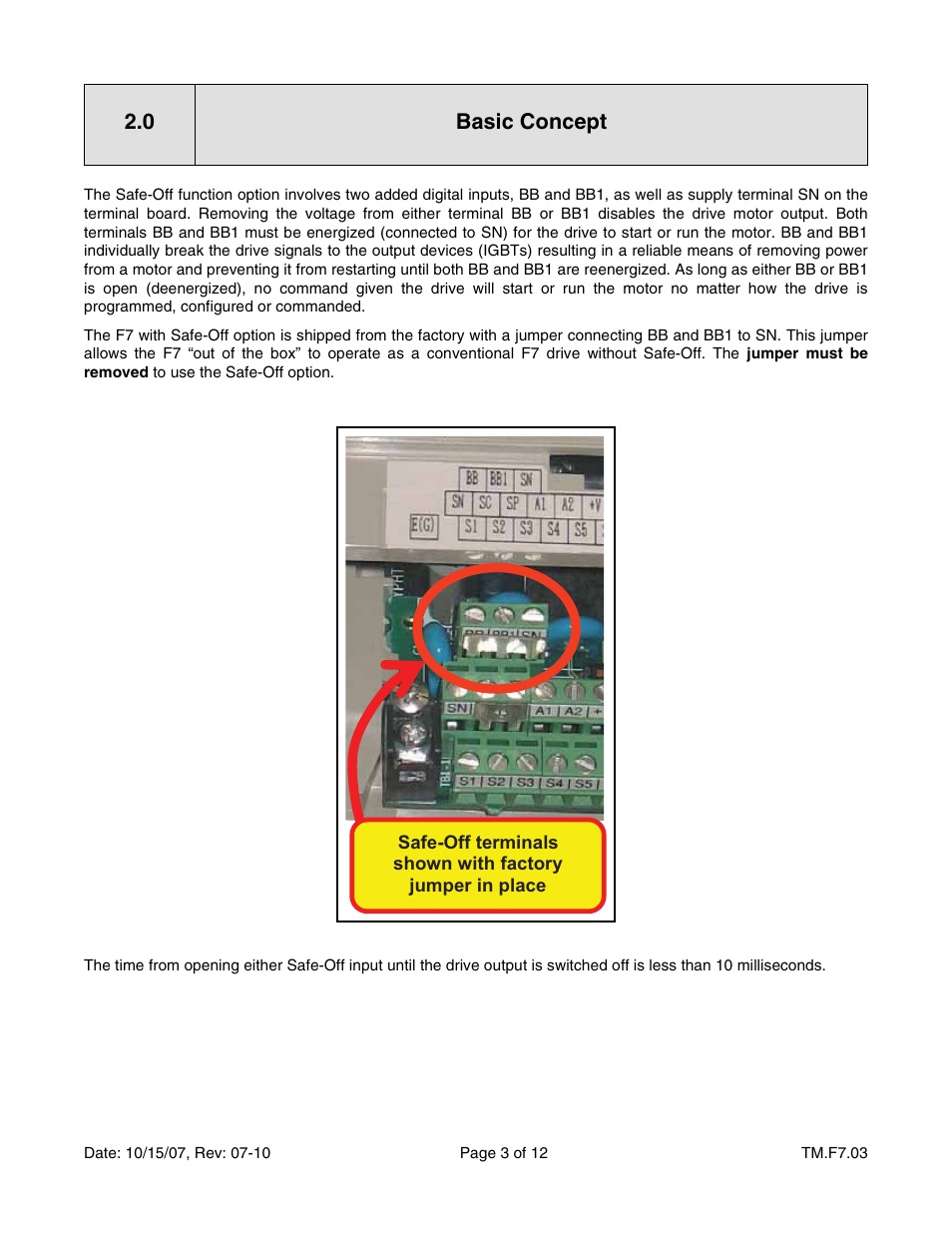 Basic concept, 0 basic concept | Yaskawa F7 Drive Safe-Off Option User Manual | Page 5 / 16