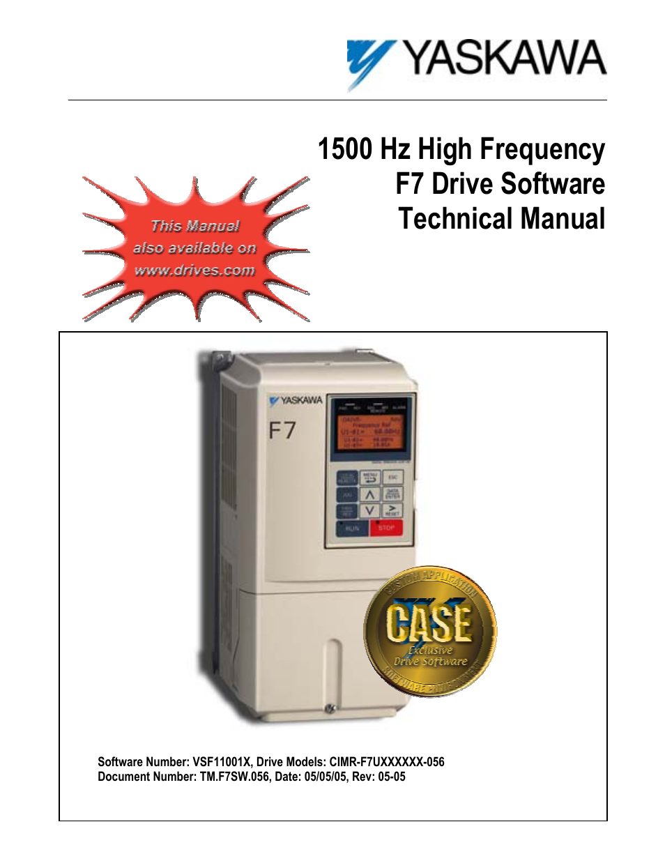 Yaskawa F7 Drive 1500 Hz Output User Manual | 7 pages