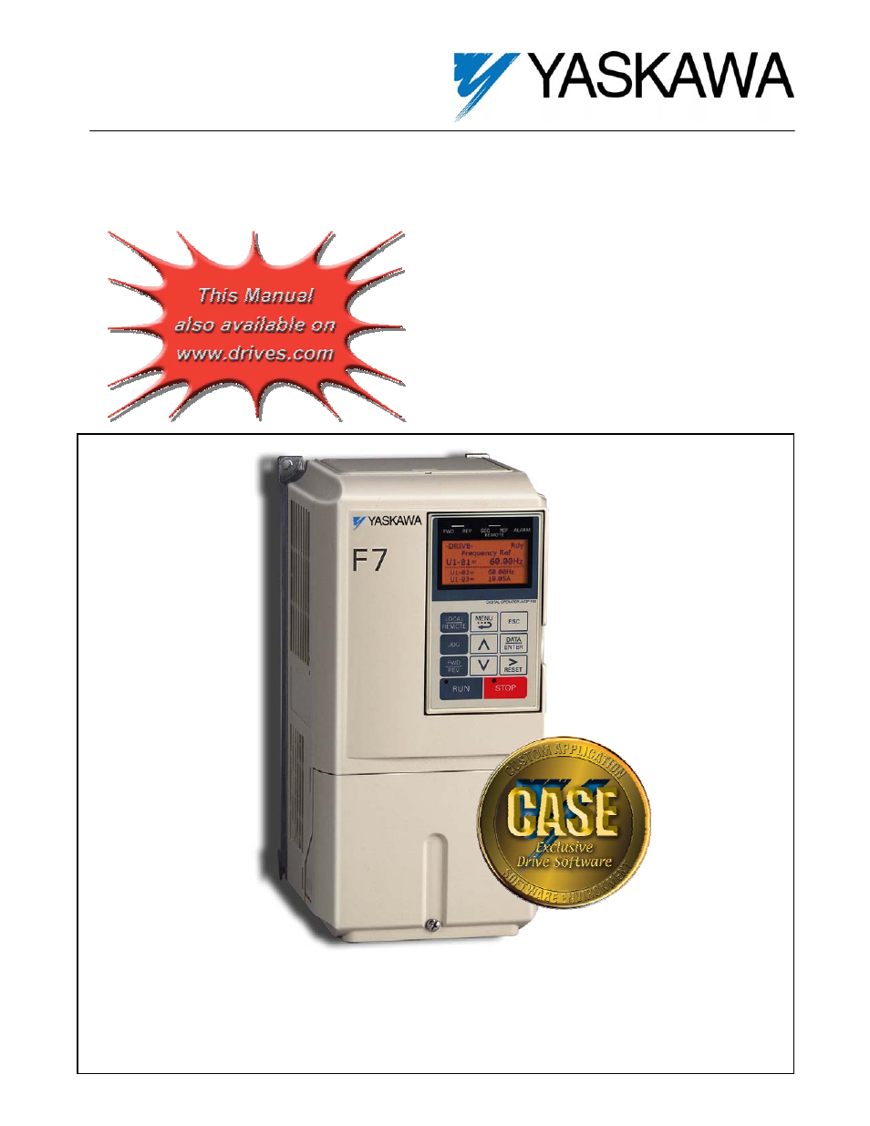 Yaskawa F7 Drive Enhanced PID With Digital Velocity Follower User Manual | 17 pages