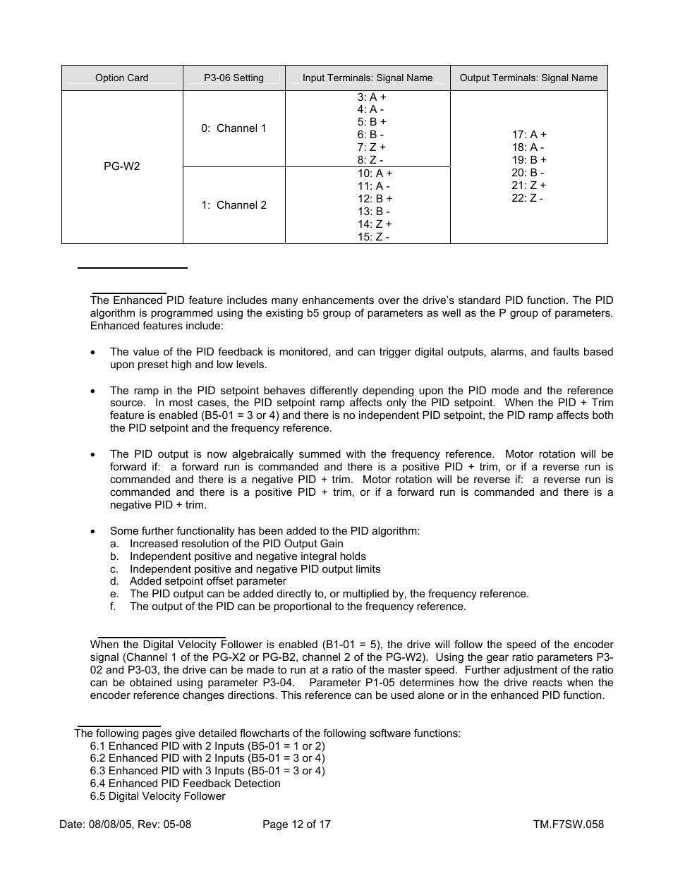Yaskawa F7 Drive Enhanced PID With Digital Velocity Follower User Manual | Page 12 / 17