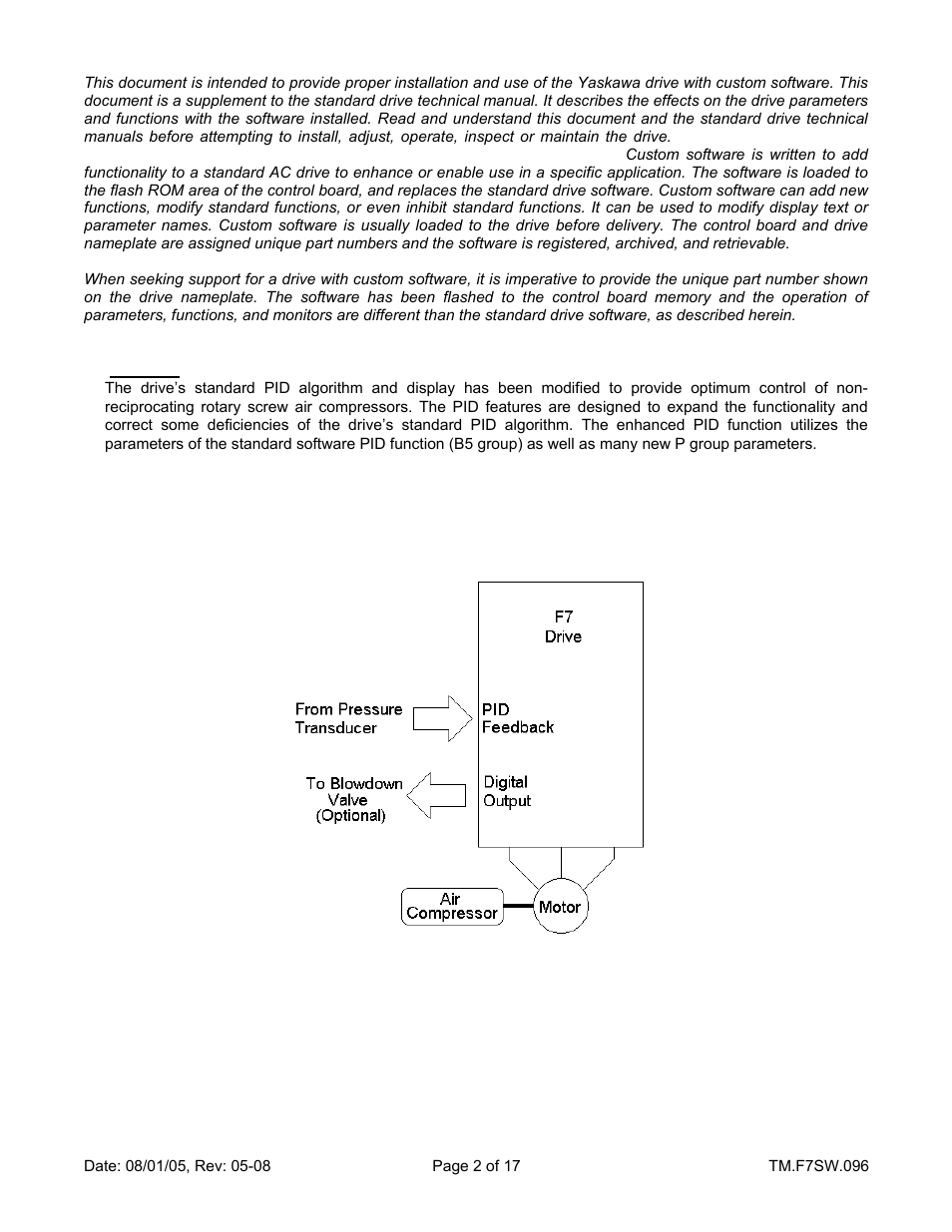 Yaskawa F7 Drive Enhanced PID for Air Compressor User Manual | Page 2 / 17