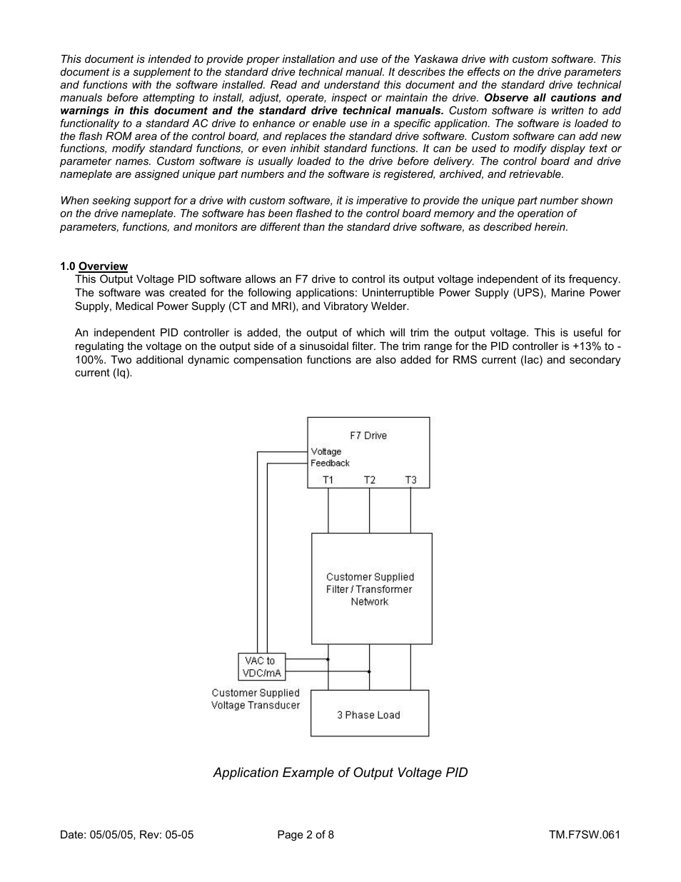 Yaskawa F7 Drive Output Voltage PID User Manual | Page 2 / 8
