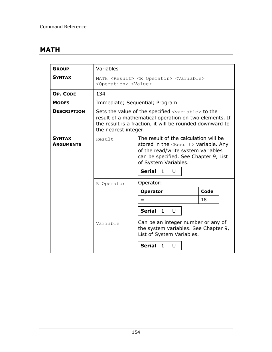Math | Yaskawa FSP Amplifier FlexWorks User Manual | Page 154 / 258