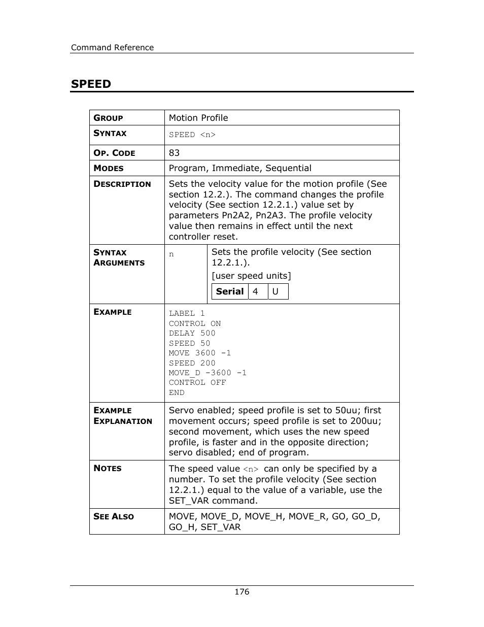 Speed | Yaskawa FSP Amplifier FlexWorks User Manual | Page 176 / 258
