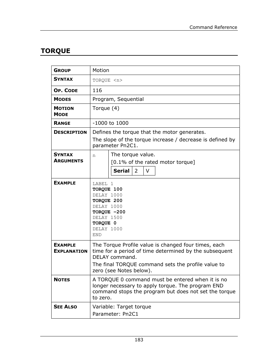 Torque | Yaskawa FSP Amplifier FlexWorks User Manual | Page 183 / 258