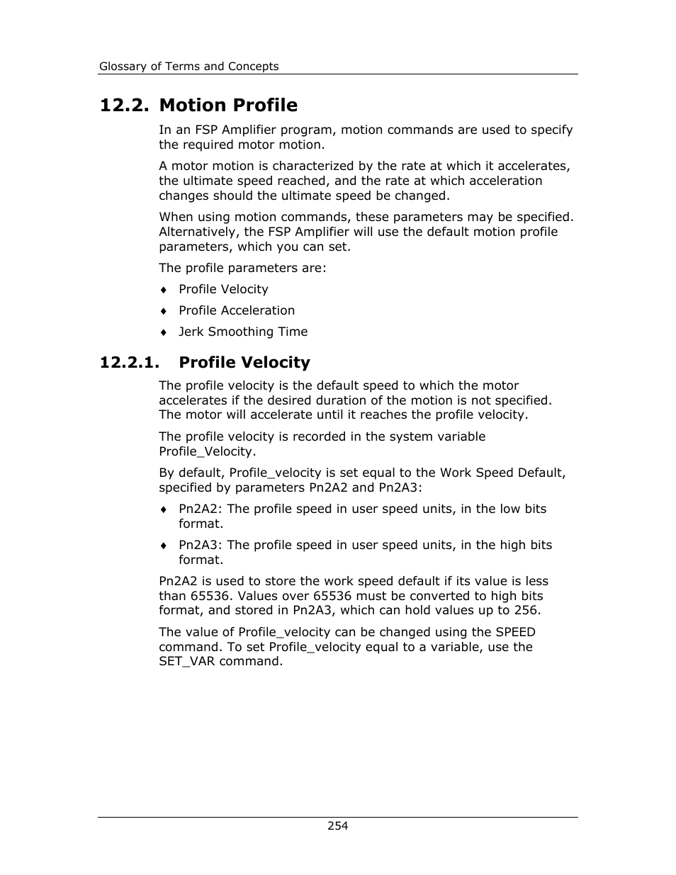 Motion profile, Profile, Velocity | Profile velocity | Yaskawa FSP Amplifier FlexWorks User Manual | Page 254 / 258