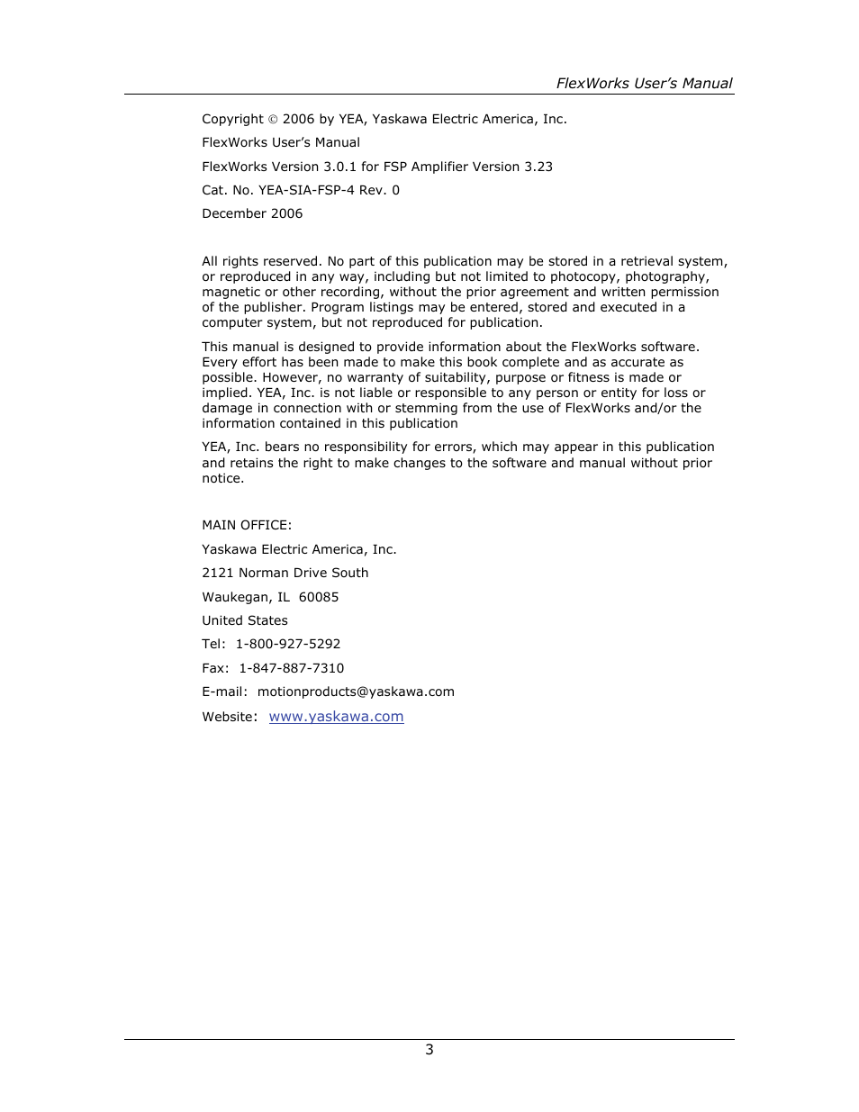 Yaskawa FSP Amplifier FlexWorks User Manual | Page 3 / 258