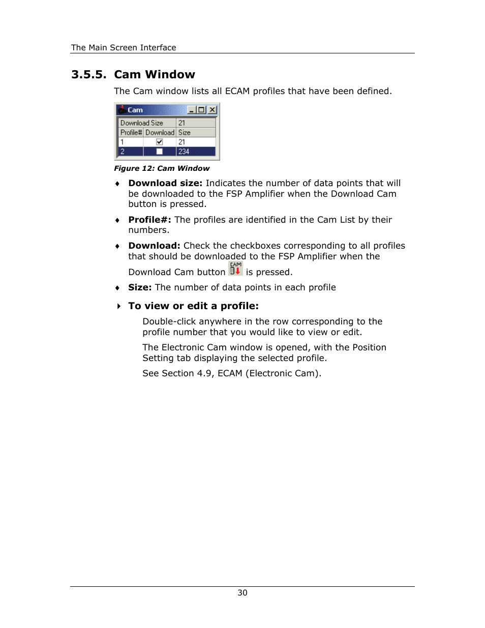 Cam window, Window | Yaskawa FSP Amplifier FlexWorks User Manual | Page 30 / 258