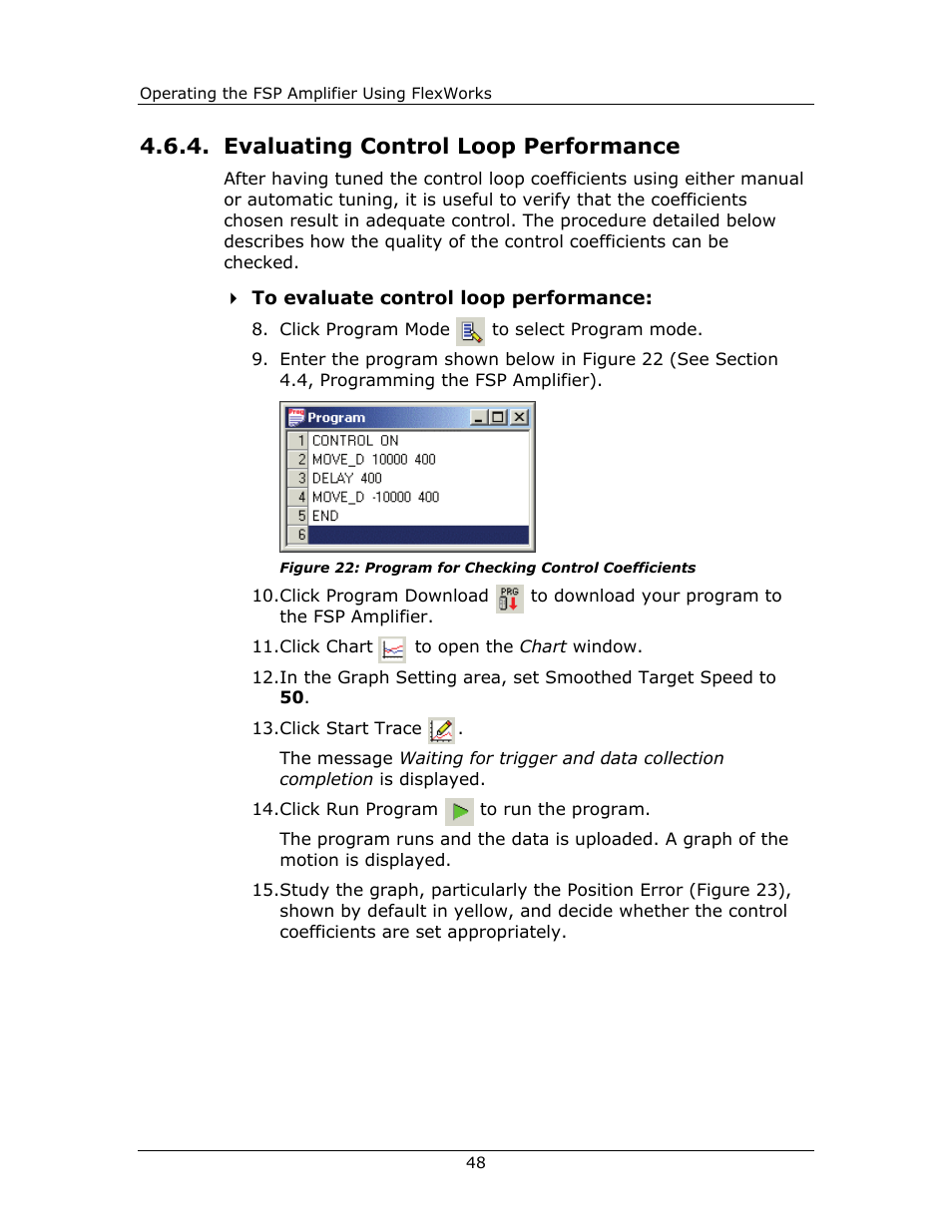 Evaluating control loop performance | Yaskawa FSP Amplifier FlexWorks User Manual | Page 48 / 258