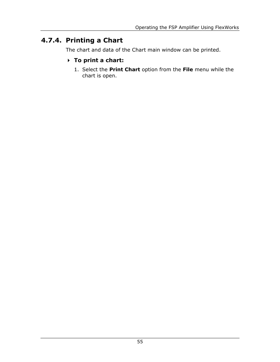 Printing a chart, Printing, Chart | Yaskawa FSP Amplifier FlexWorks User Manual | Page 55 / 258
