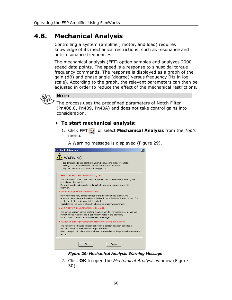 Mechanical analysis, Mechanical, Analysis | Yaskawa FSP Amplifier FlexWorks User Manual | Page 56 / 258