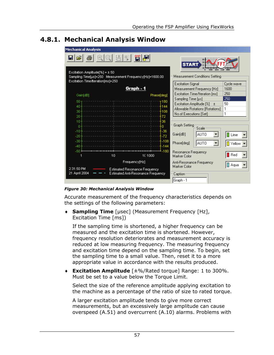 Mechanical analysis window, Mechanical, Analysis | Window | Yaskawa FSP Amplifier FlexWorks User Manual | Page 57 / 258