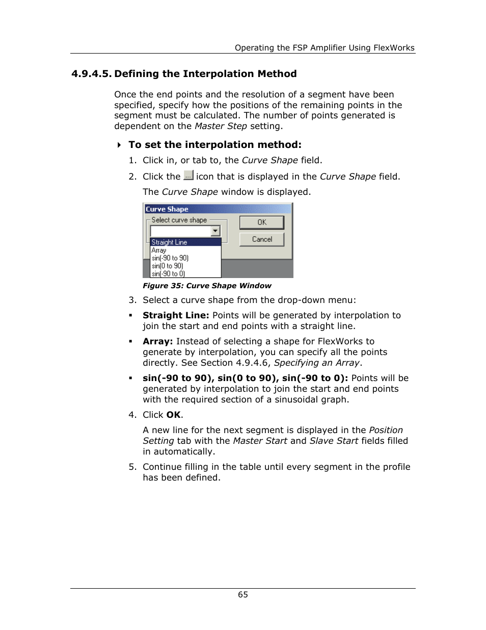 Defining the interpolation method | Yaskawa FSP Amplifier FlexWorks User Manual | Page 65 / 258