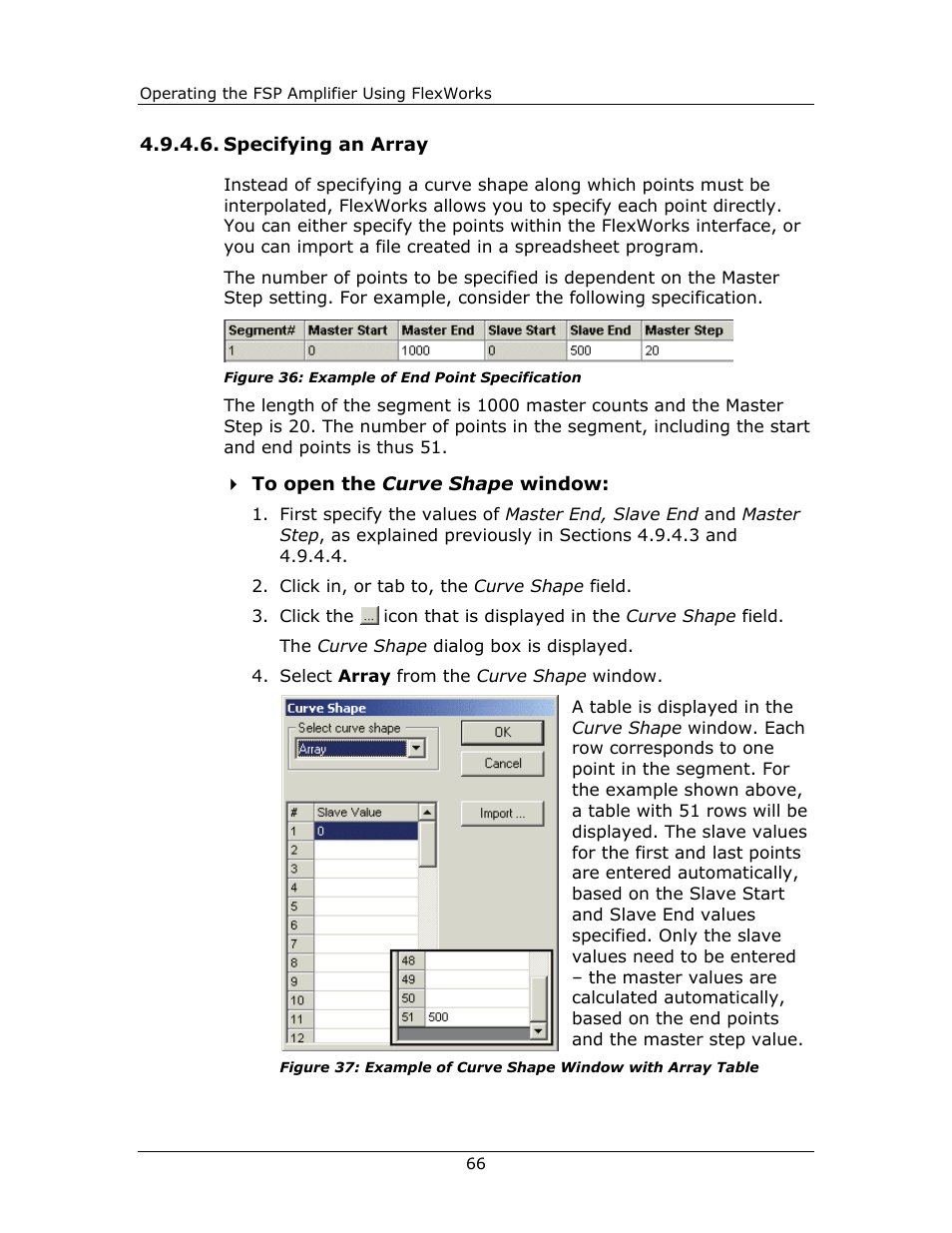 Specifying an array | Yaskawa FSP Amplifier FlexWorks User Manual | Page 66 / 258