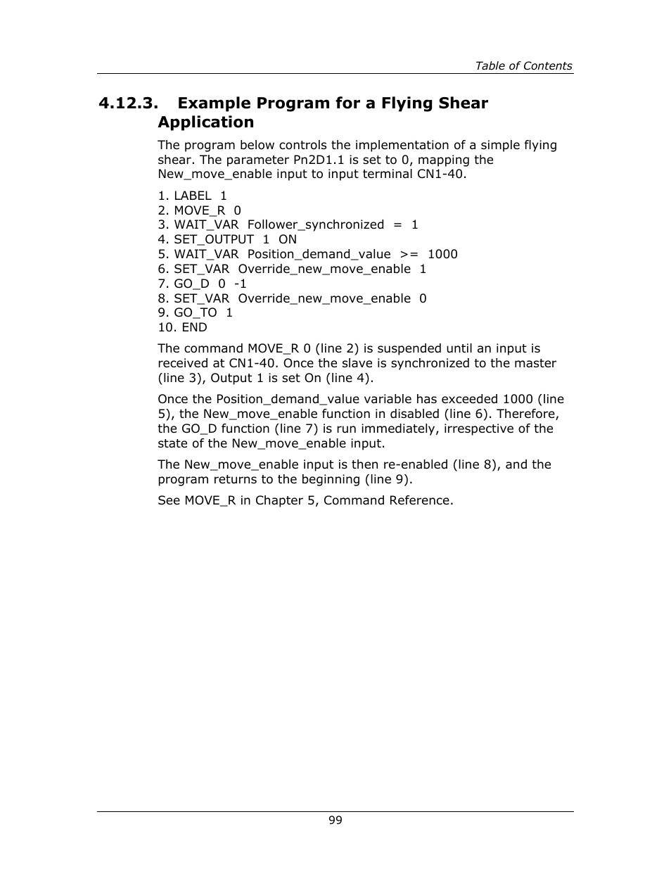 Example program for a flying shear application | Yaskawa FSP Amplifier FlexWorks User Manual | Page 99 / 258