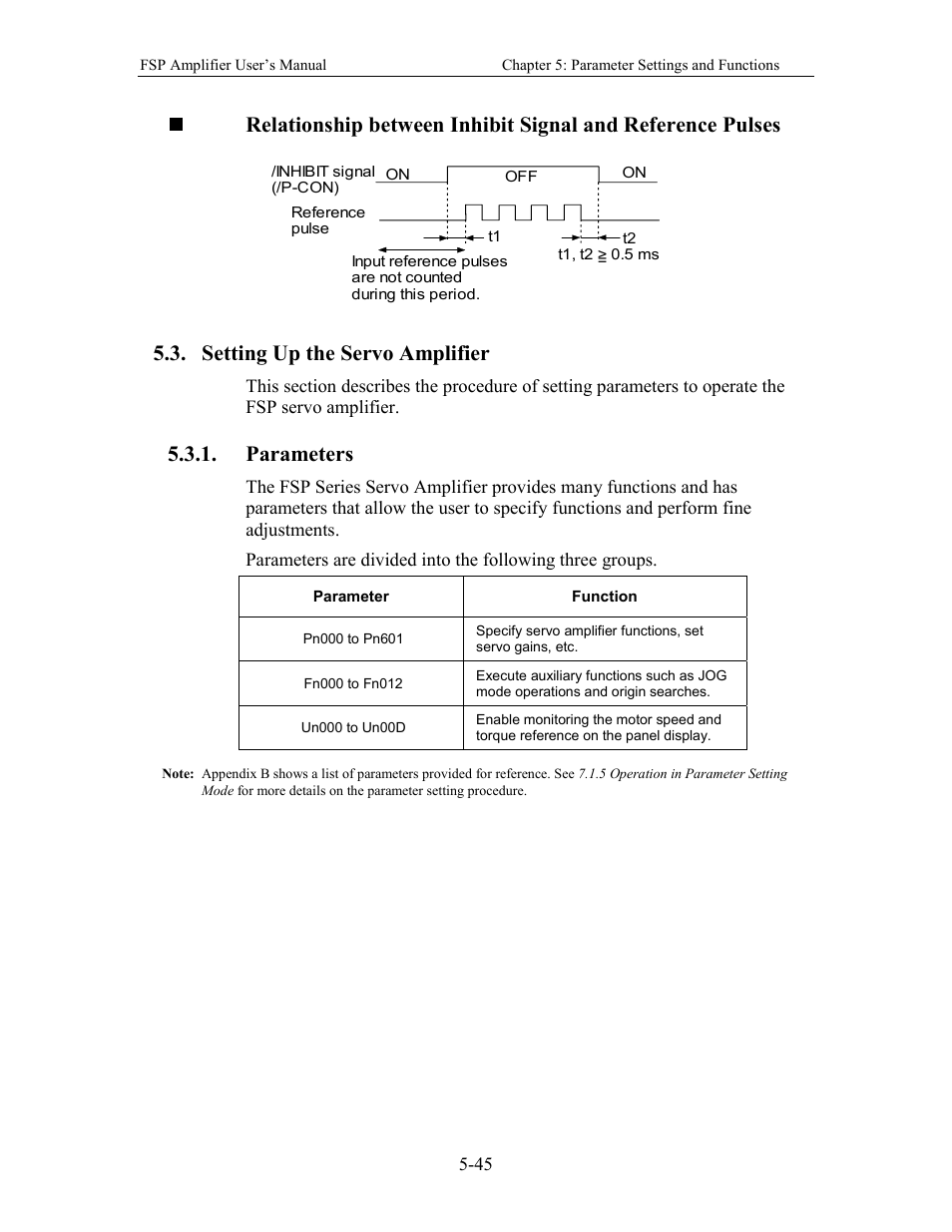 Setting up the servo amplifier, Parameters | Yaskawa FSP Amplifier User Manual | Page 112 / 366