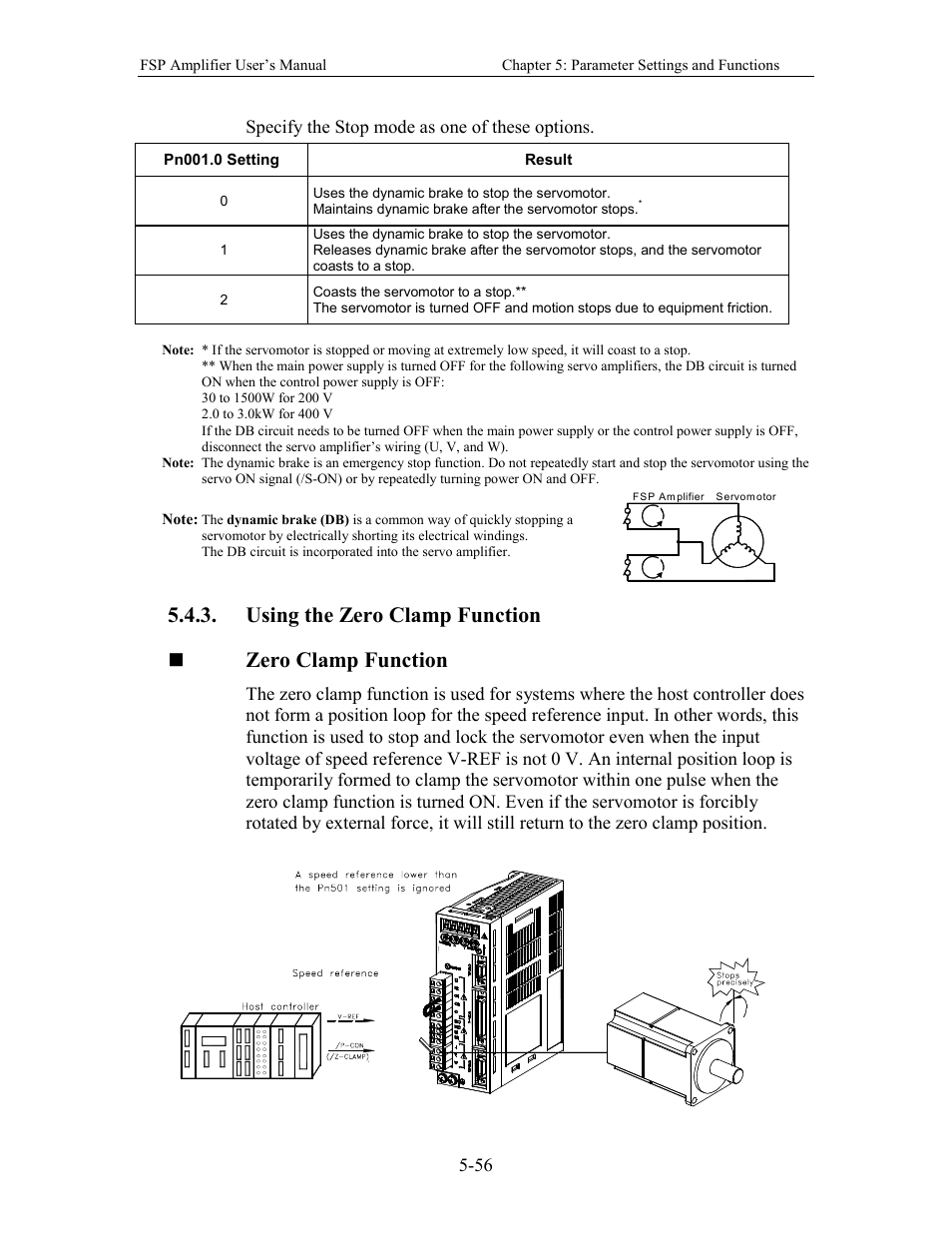 Using the zero clamp function | Yaskawa FSP Amplifier User Manual | Page 123 / 366