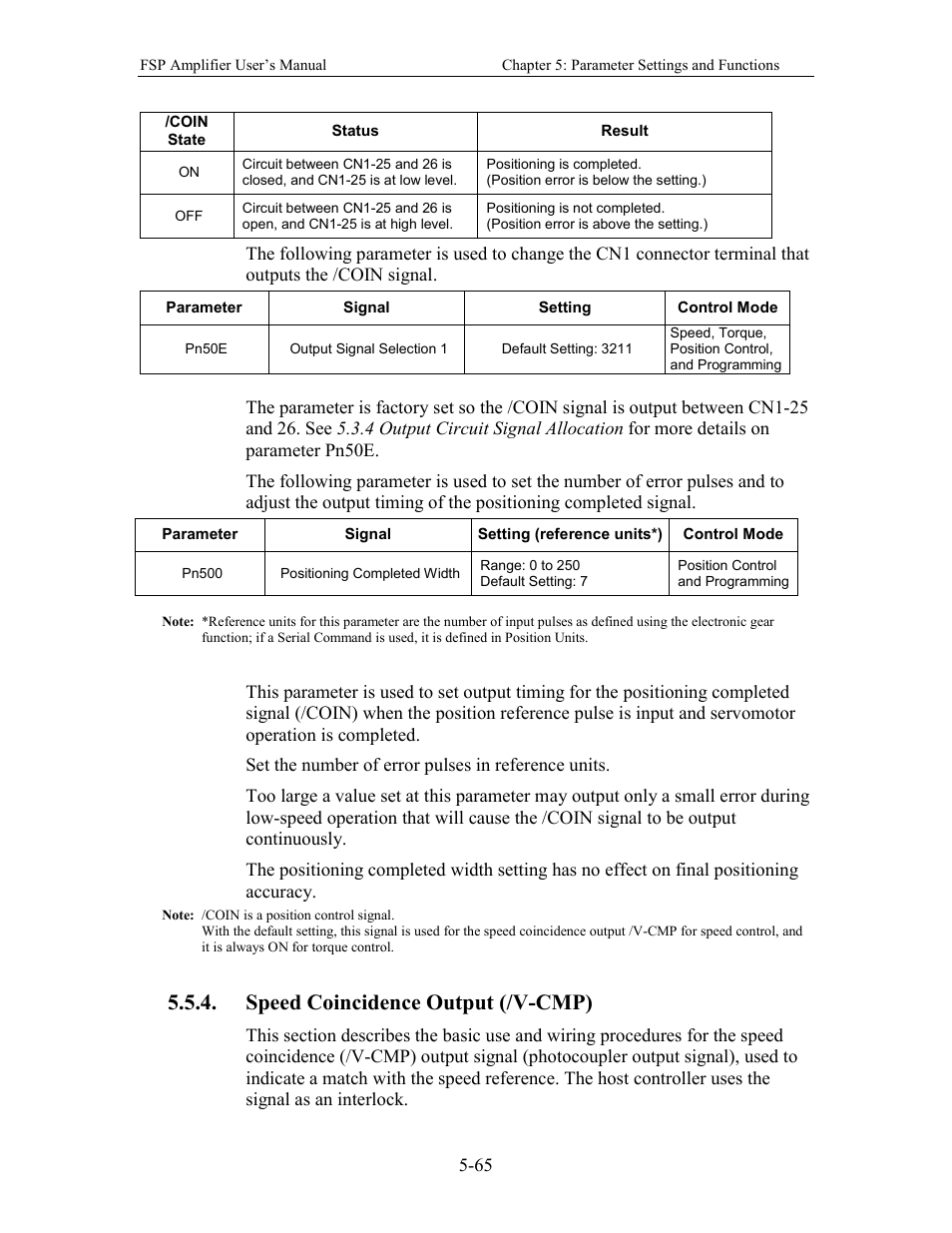 Speed coincidence output (/v-cmp) | Yaskawa FSP Amplifier User Manual | Page 132 / 366