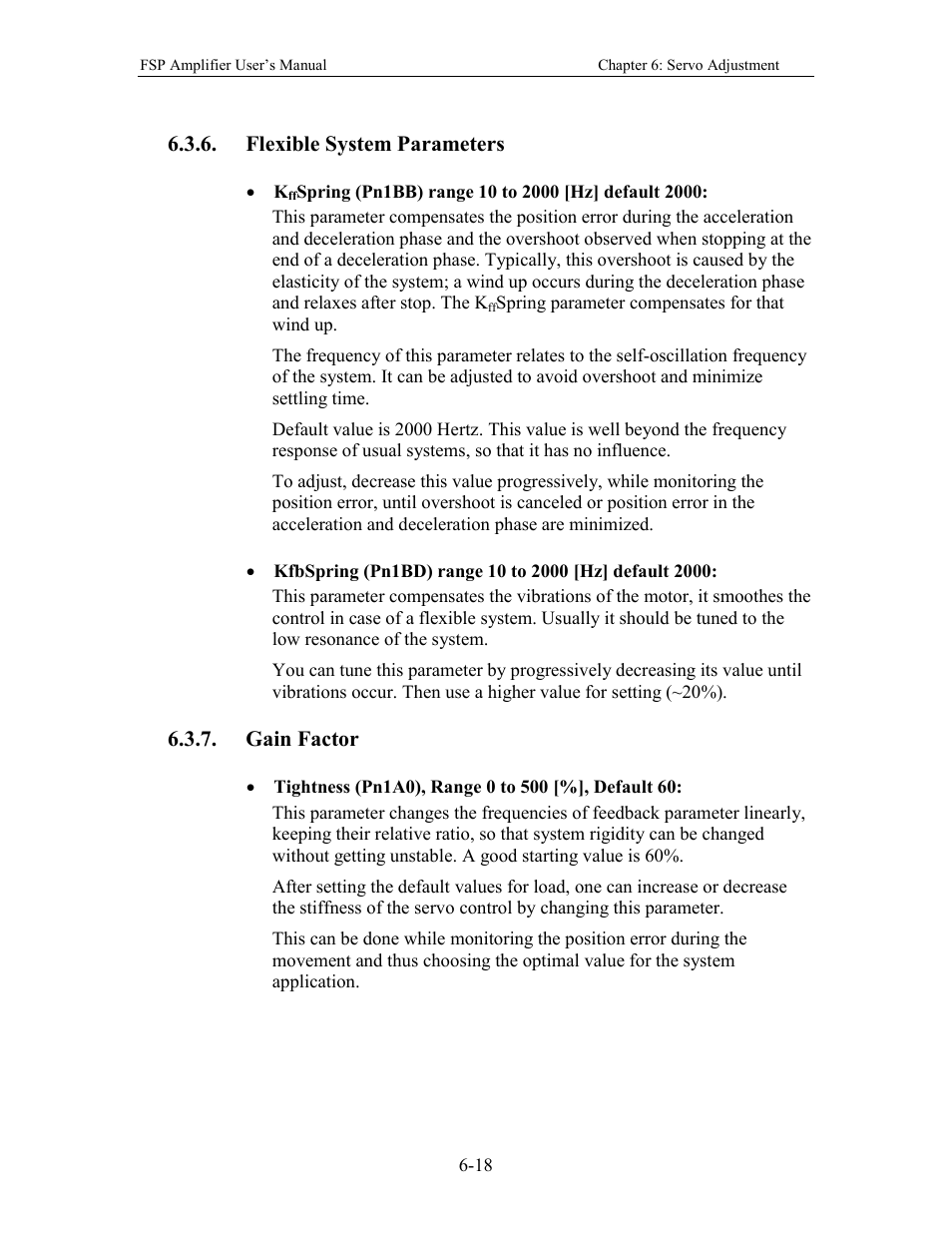 Gain factor, Flexible system parameters | Yaskawa FSP Amplifier User Manual | Page 185 / 366