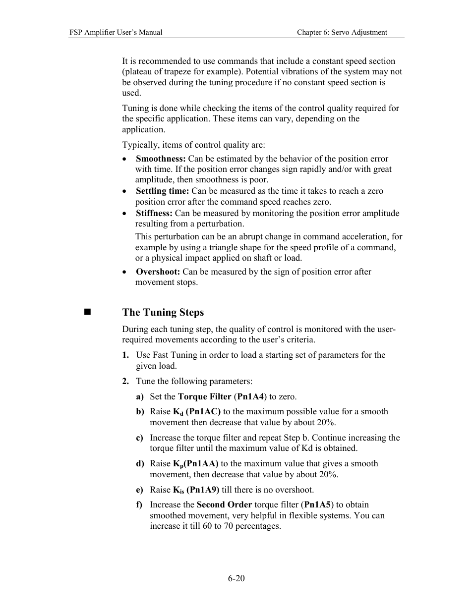 The tuning steps | Yaskawa FSP Amplifier User Manual | Page 187 / 366