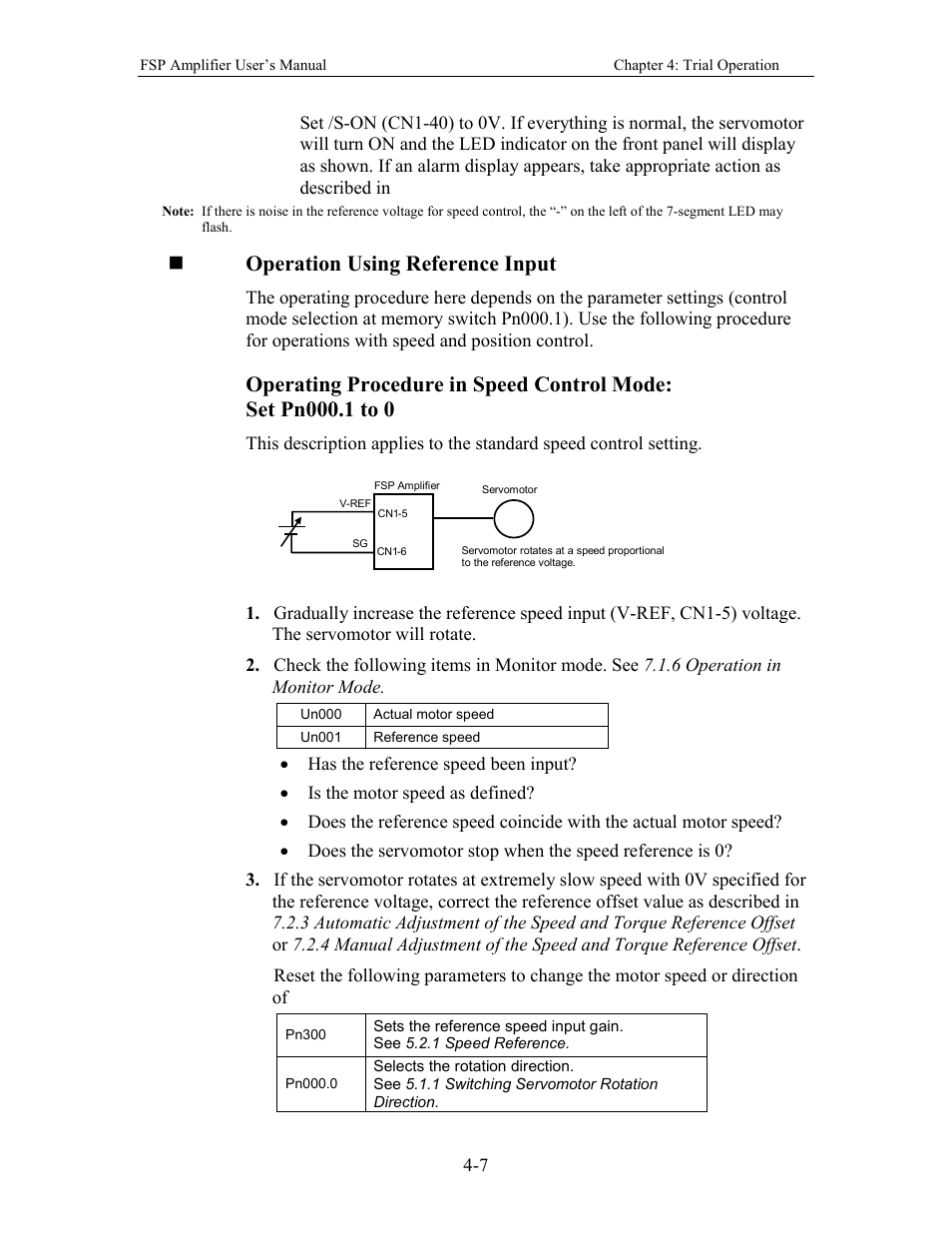 Operation using reference input | Yaskawa FSP Amplifier User Manual | Page 62 / 366