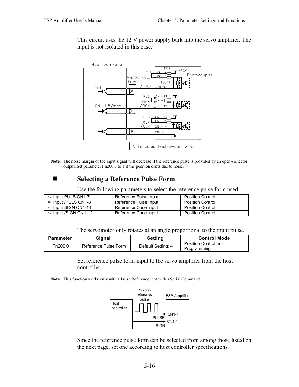 Selecting a reference pulse form | Yaskawa FSP Amplifier User Manual | Page 83 / 366