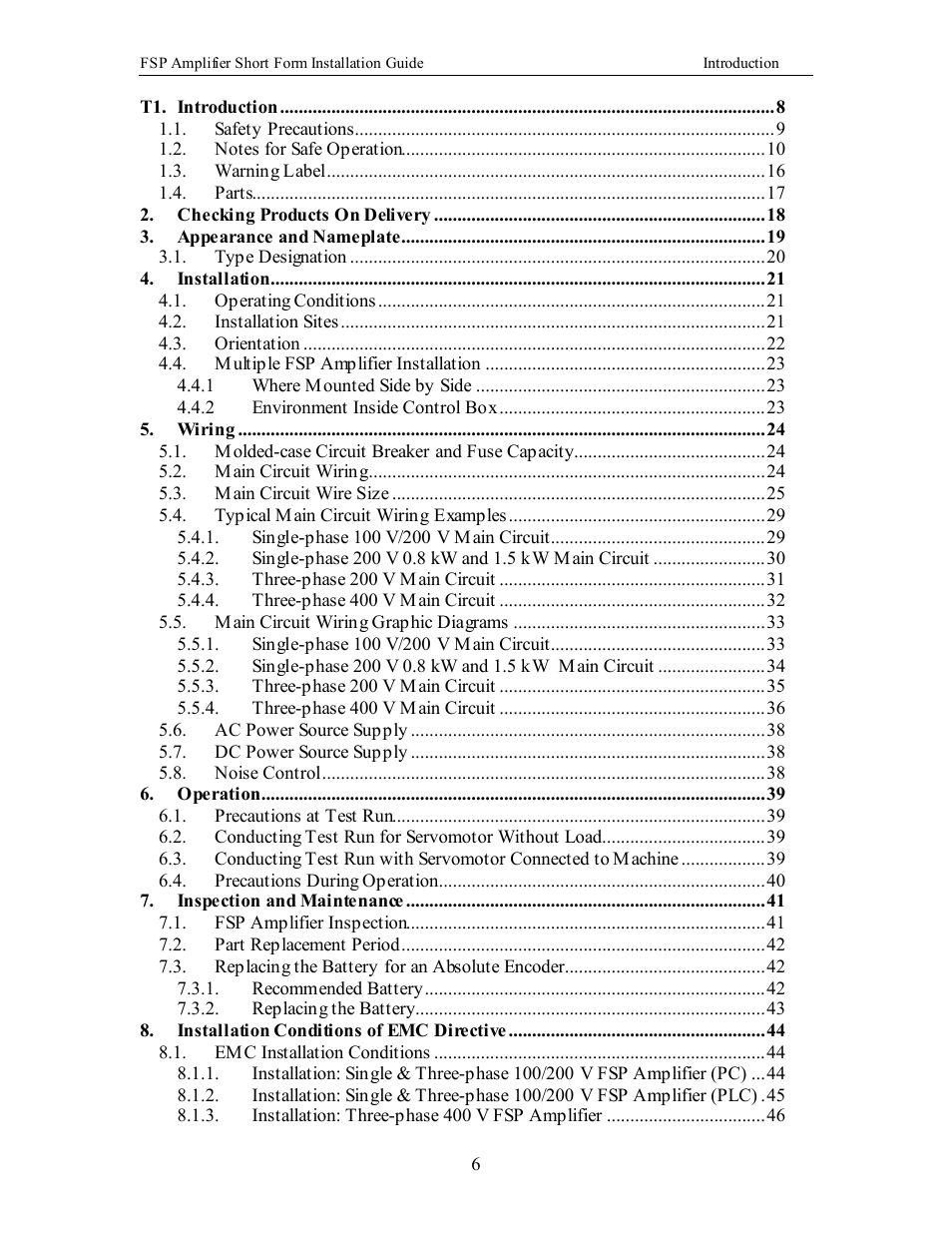 Yaskawa FSP Short Form User Manual | Page 6 / 58