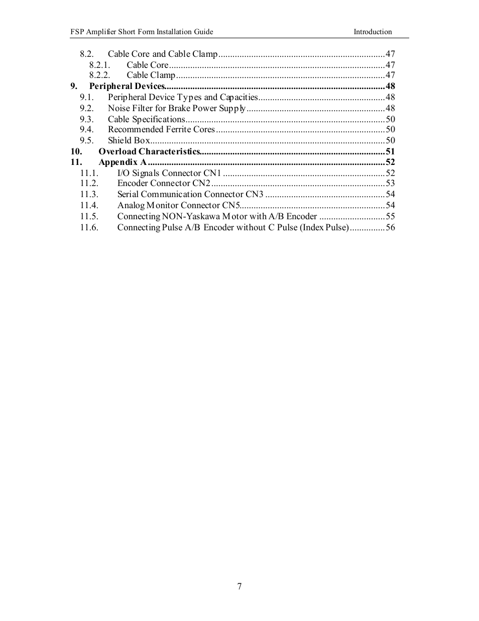 Yaskawa FSP Short Form User Manual | Page 7 / 58