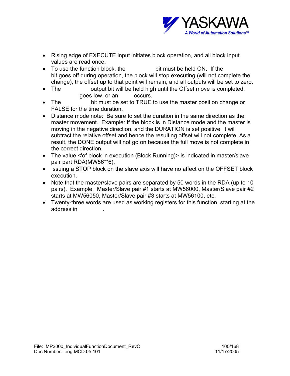 Slaveoff> function block operation notes | Yaskawa MP2000 User Manual | Page 100 / 168