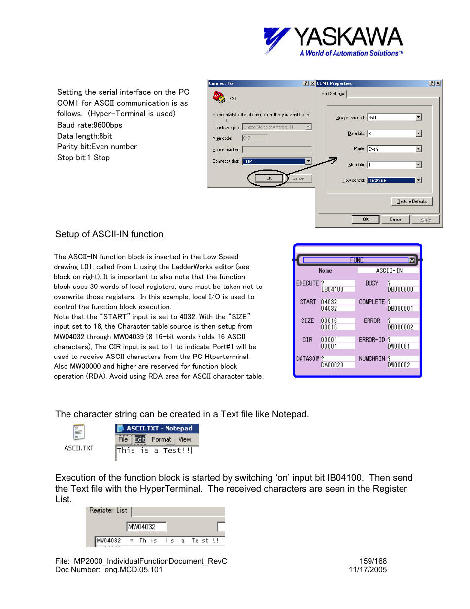 Yaskawa MP2000 User Manual | Page 159 / 168