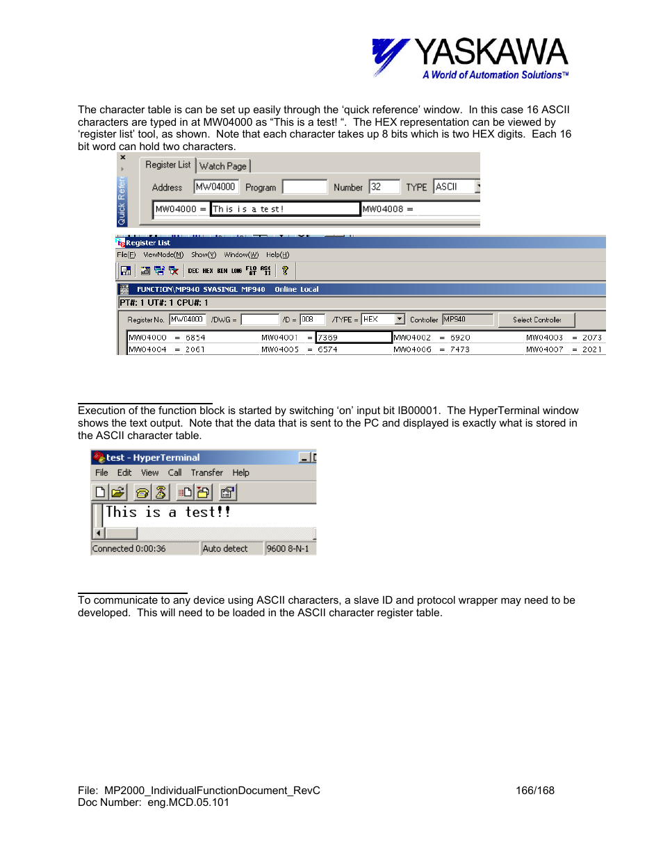 Yaskawa MP2000 User Manual | Page 166 / 168