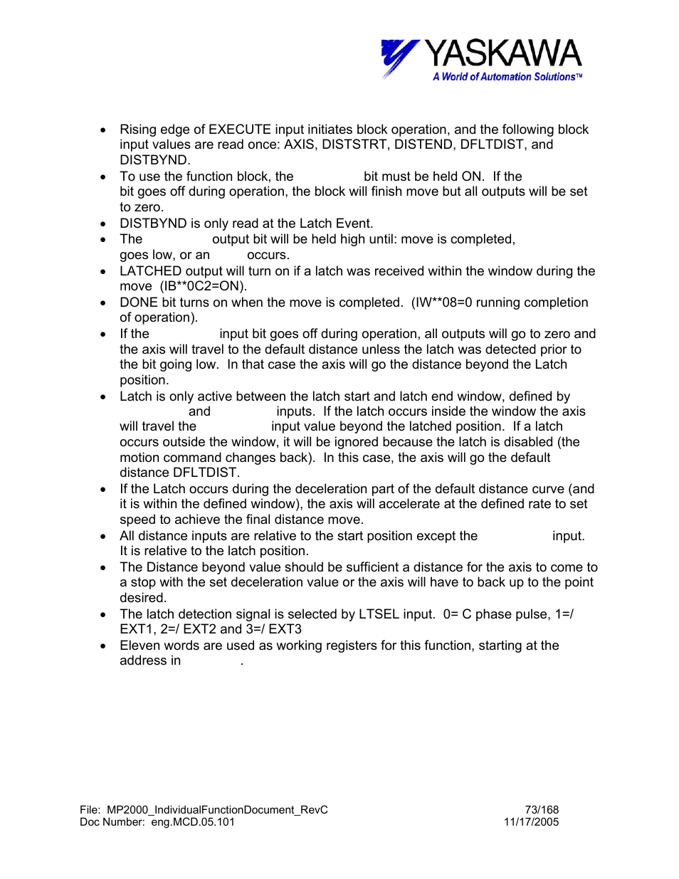 Lthtrgt> function block operation notes | Yaskawa MP2000 User Manual | Page 73 / 168