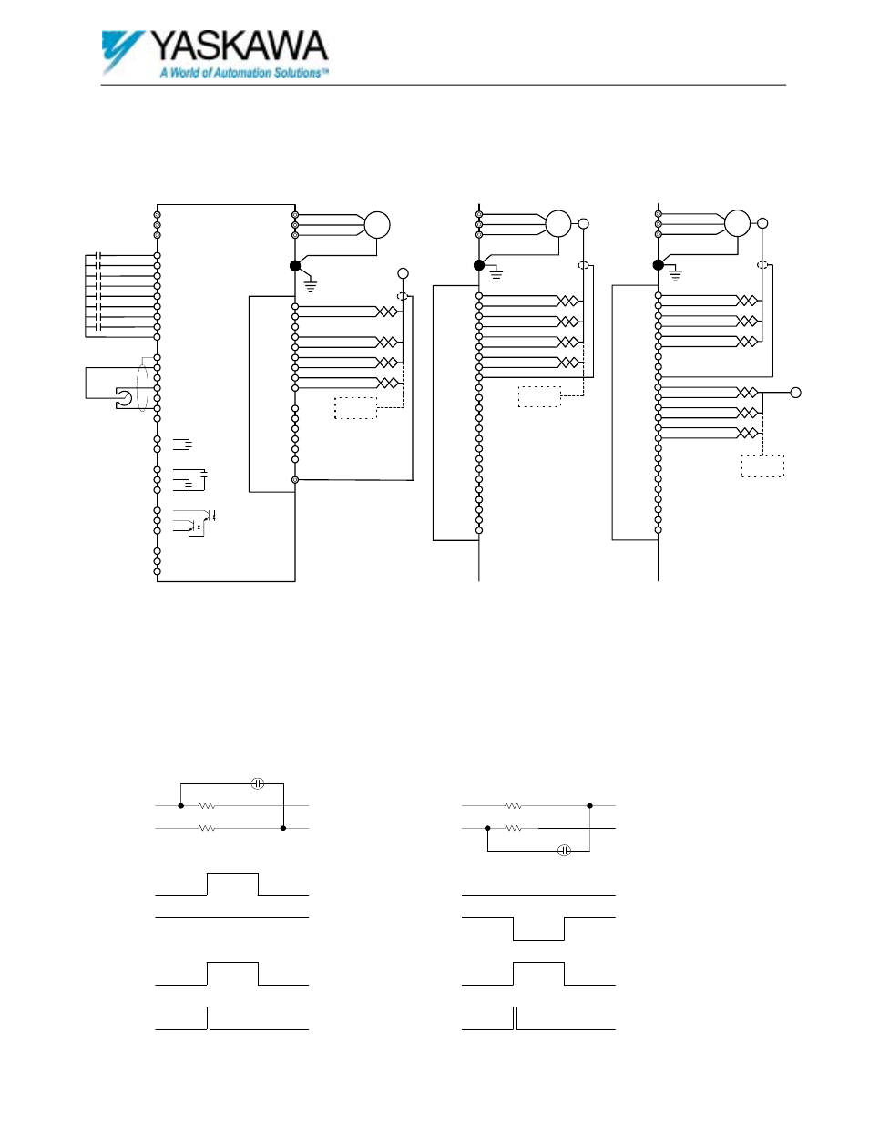 Spindle orientation, Wiring, Using a switch for the marker | Open loop control, Flux vector control, Flux vector control with position encoder, Sinking sourcing, Pg-x 2 opt ion ca rd, Gpd515/g5, Pg -w 2 opt ion card | Yaskawa G5 Spindle Orientation User Manual | Page 6 / 14