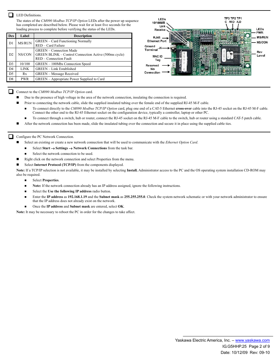 Yaskawa CM090 User Manual | Page 2 / 9