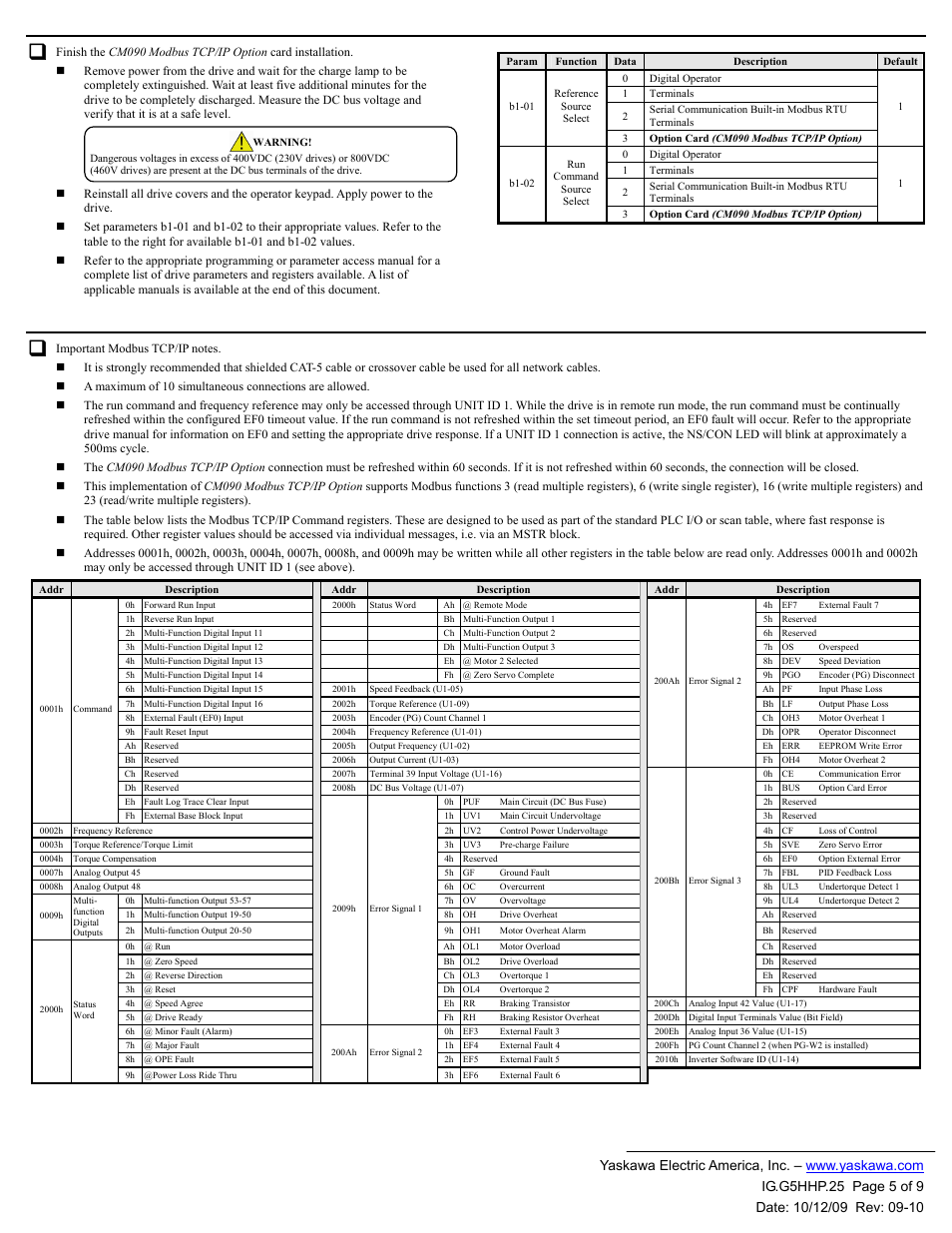 Yaskawa CM090 User Manual | Page 5 / 9