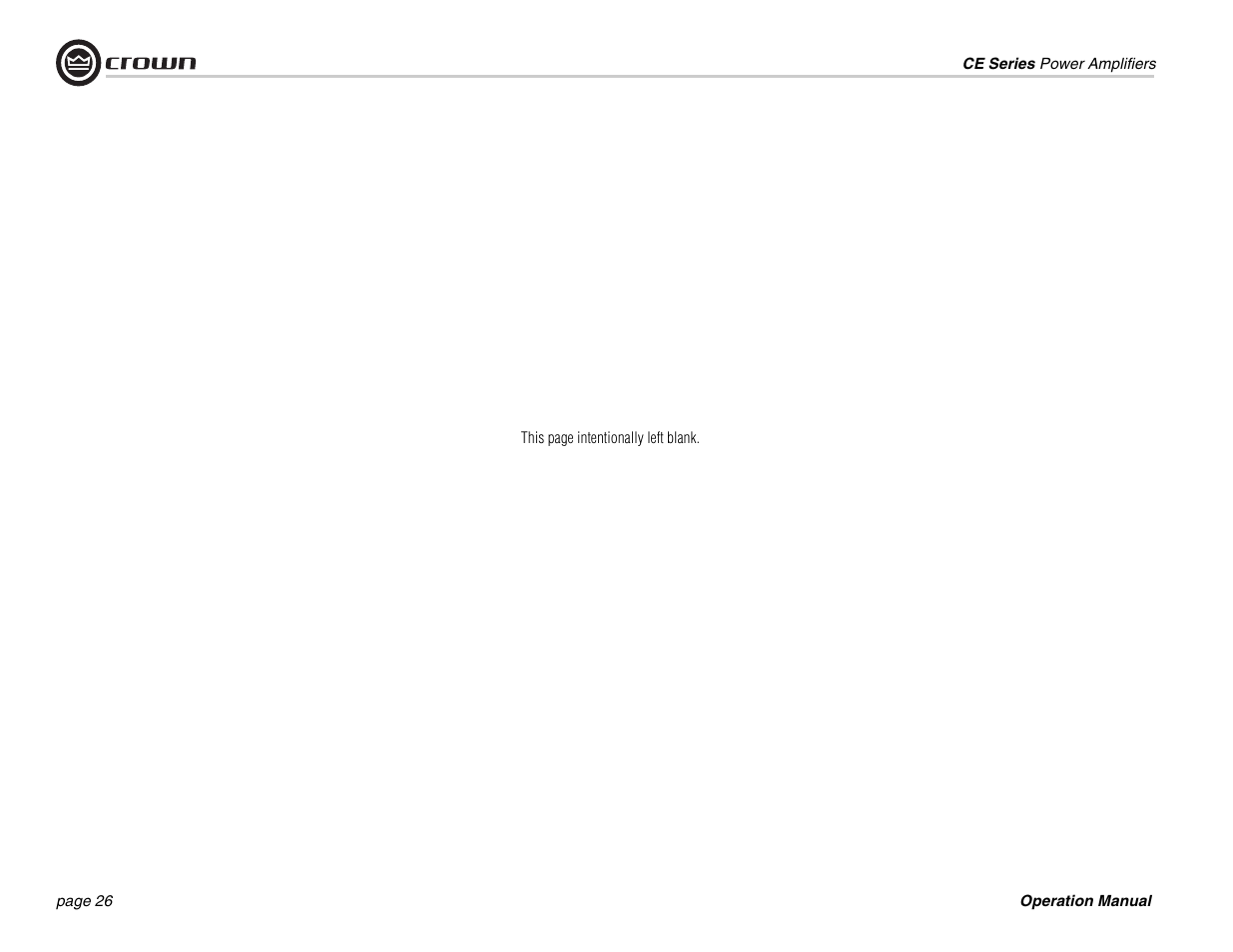 Crown Audio CE Series User Manual | Page 26 / 28