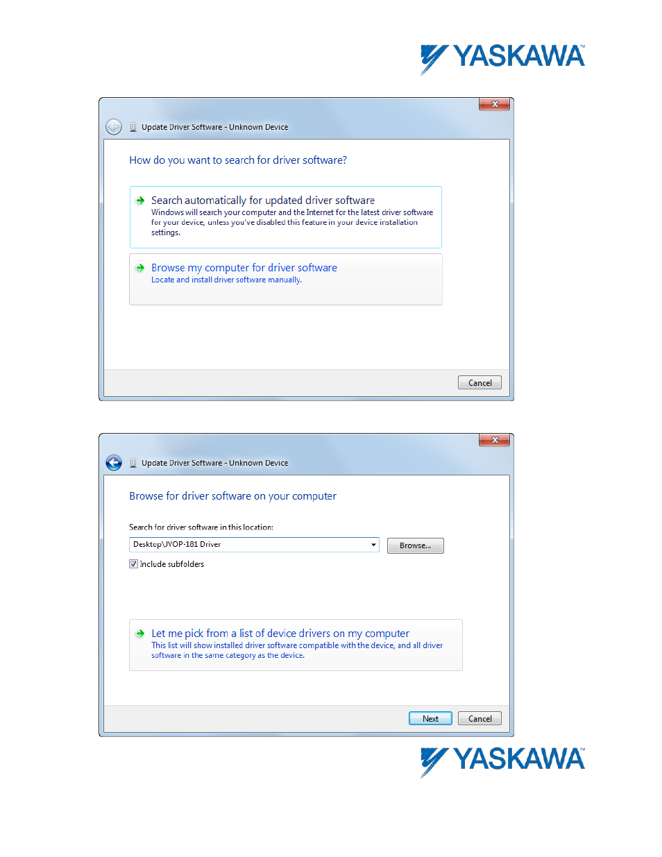 Yaskawa JVOP-181 USB Driver User Manual | Page 2 / 4