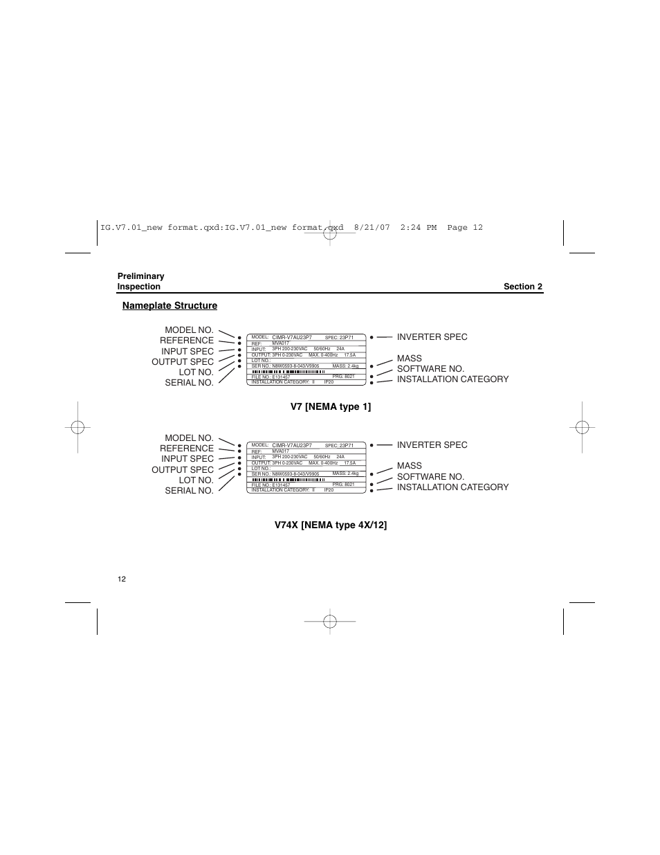 Yaskawa V74X Drives User Manual | Page 12 / 62